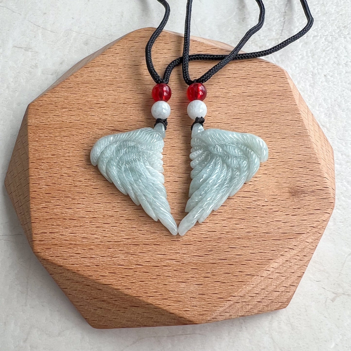 Angel Wings Jade Pendant, Grade A Jadeite Jade Pendant, WMC-0323-0000365