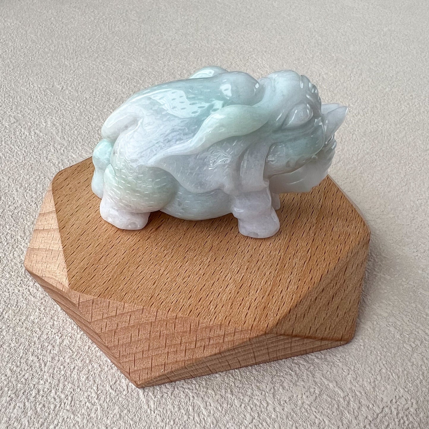 Hand Carved Jade Elephant, Light Green and Purple Jadeite Jade Statue Figurine, YGR-0233-1706936791