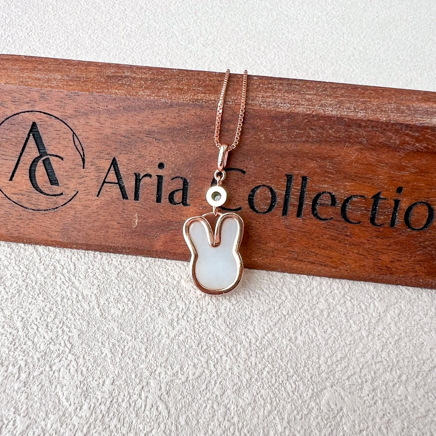 Nephrite Jade Rabbit Pendant with Rose Gold Plated Sterling Silver, YS-0622-1707686077