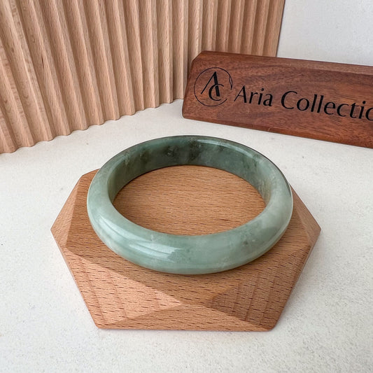 56.2 mm Green Jadeite Jade Bangle, Burmese Grade A Jadeite Jade, XYSZ-0123-005619