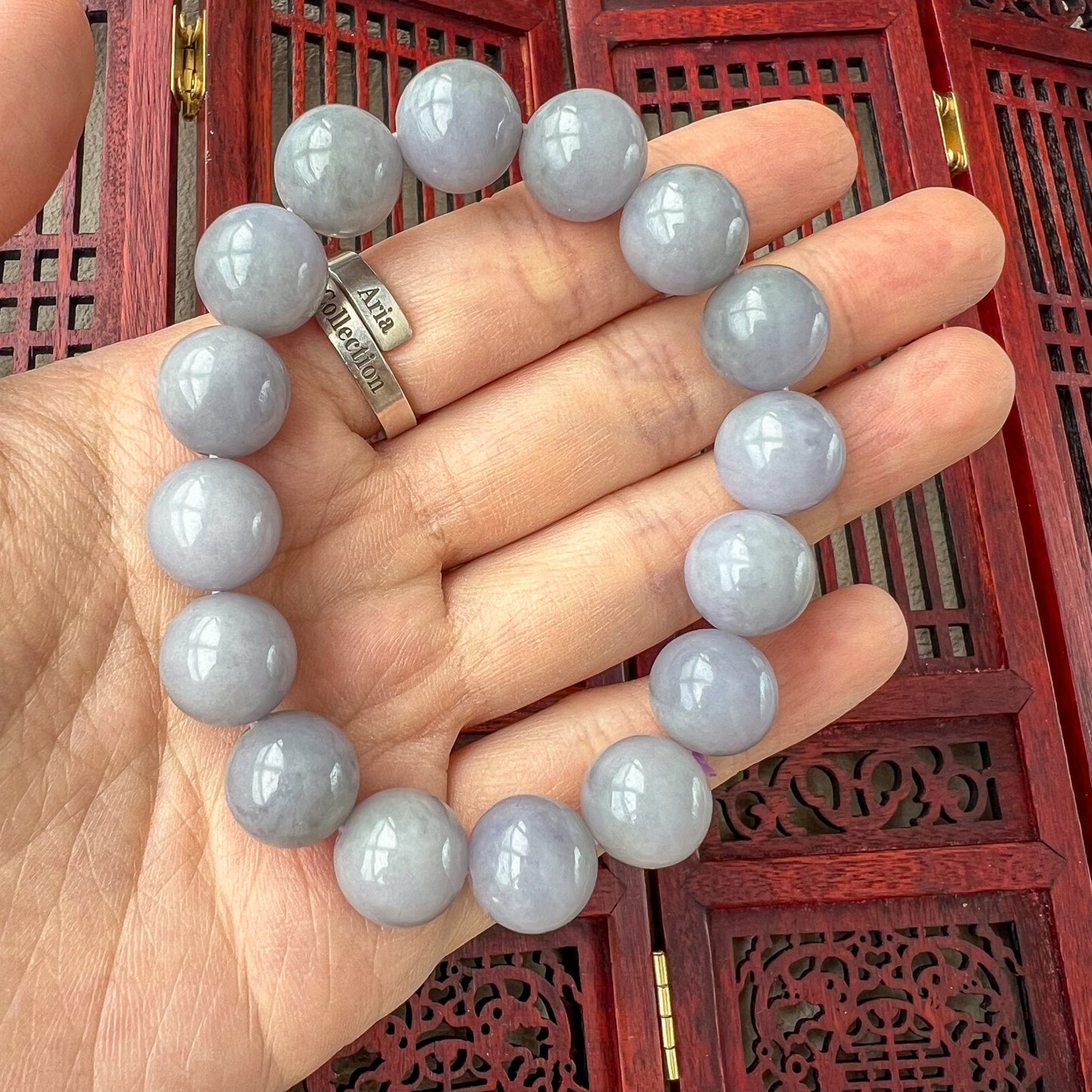 12.5 mm Jadeite Jade Lavender Purple Bracelet, SHWQ-1123-1706332105