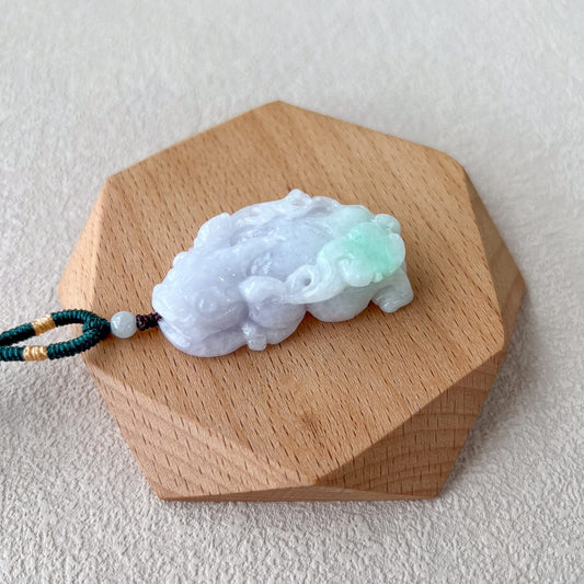 Jadeite Jade, Dragon Pixiu Pi Xiu, 貔貅, Dragon Chinese Carved Pendant, YGR-0323-1708206337