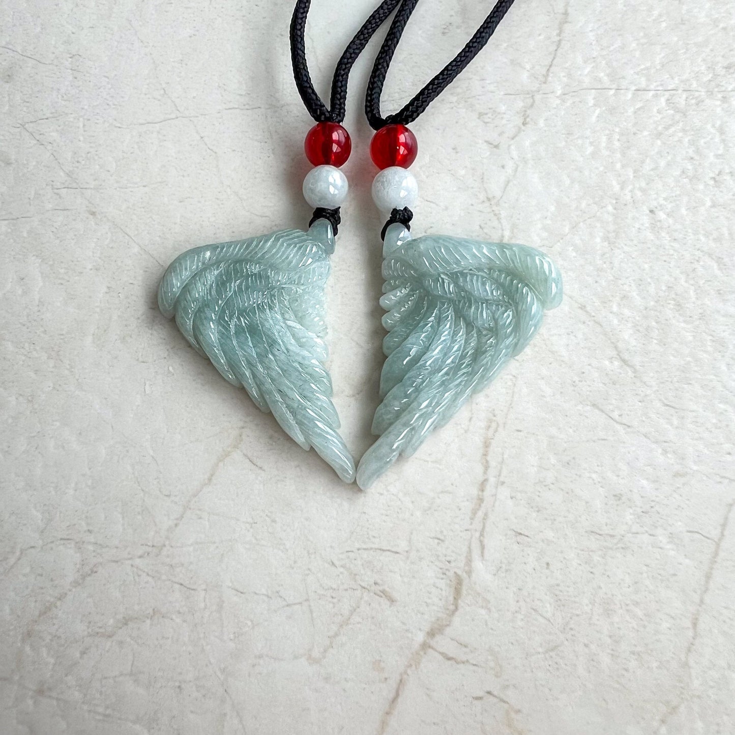 Angel Wings Jade Pendant, Grade A Jadeite Jade Pendant, WMC-0323-0000365