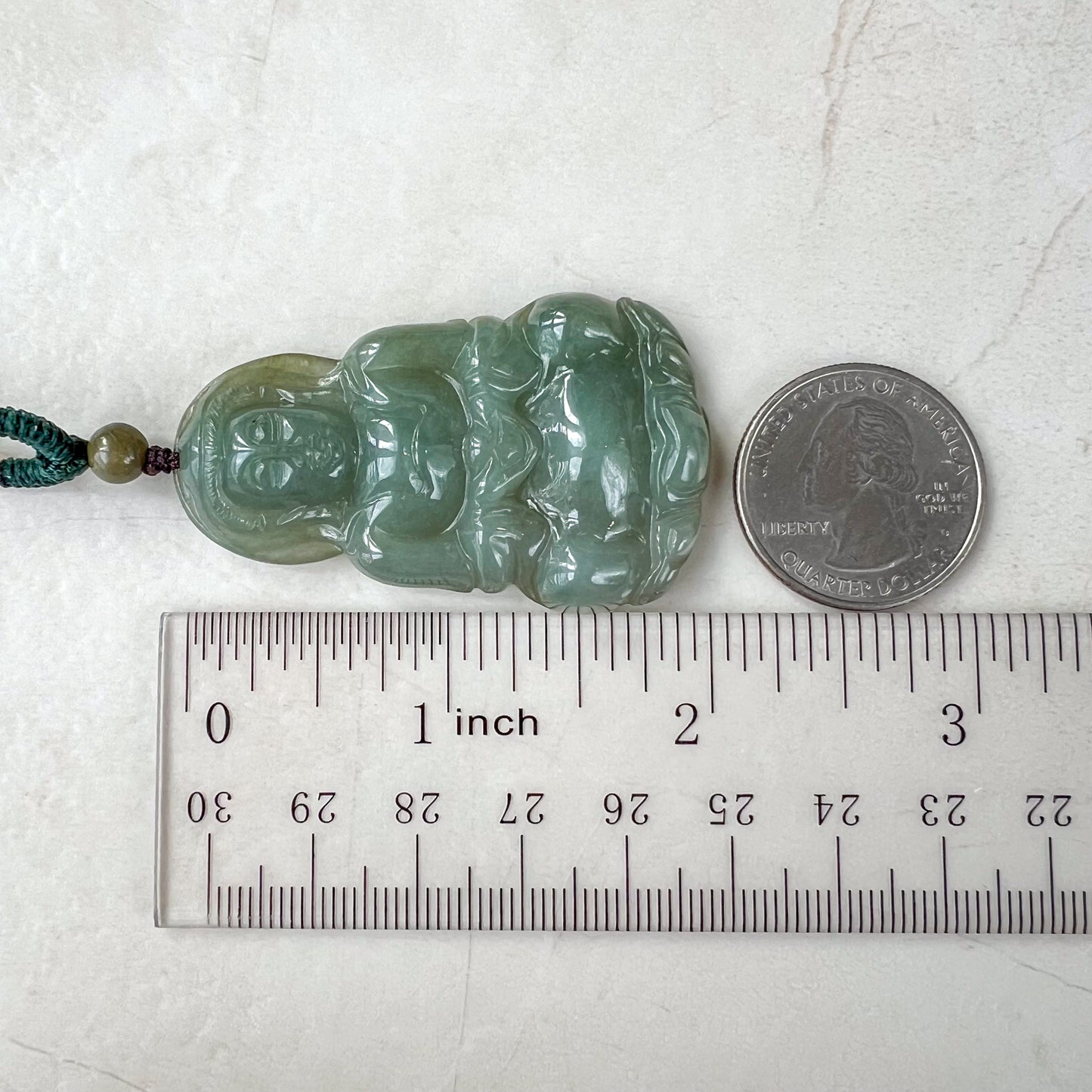 Jadeite Jade Guan Yin Avalokiteshvara Hand Carved Pendant Necklace, YJ-0321-0329835