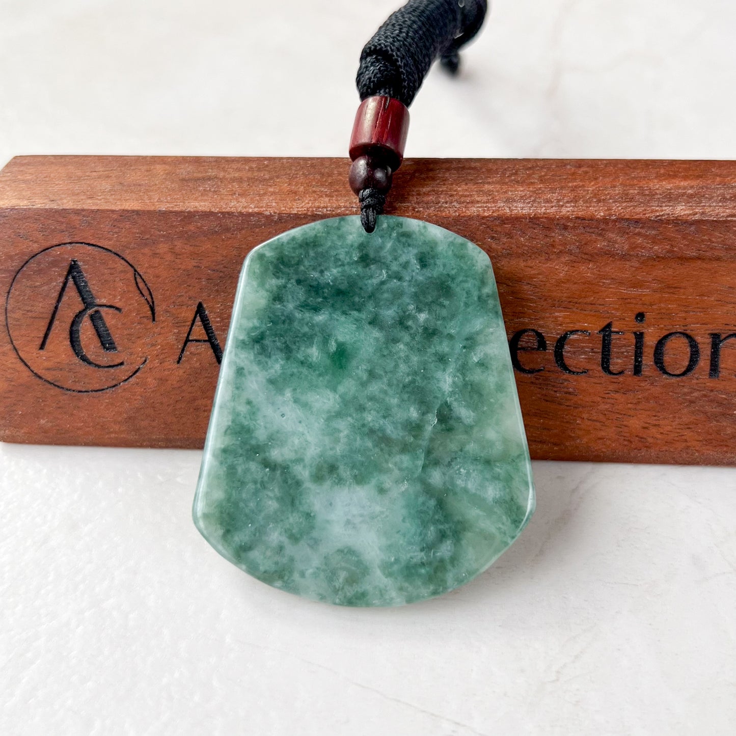 Jadeite Jade Landscape Mountain Forest River Scenery Hand Carved Pendant Necklace, YJ-0321-0343476