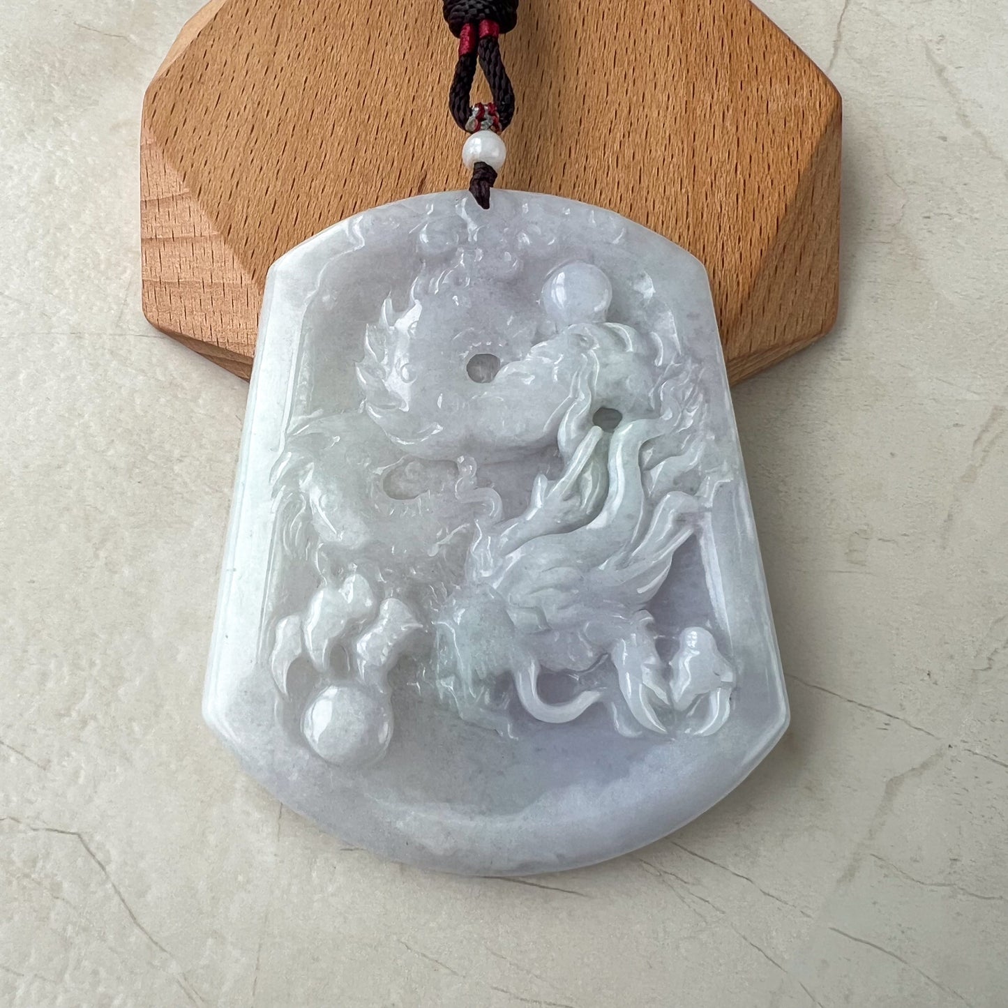 Very Large Jadeite Jade Dragon Zodiac Necklace, YJ-0321-0351438