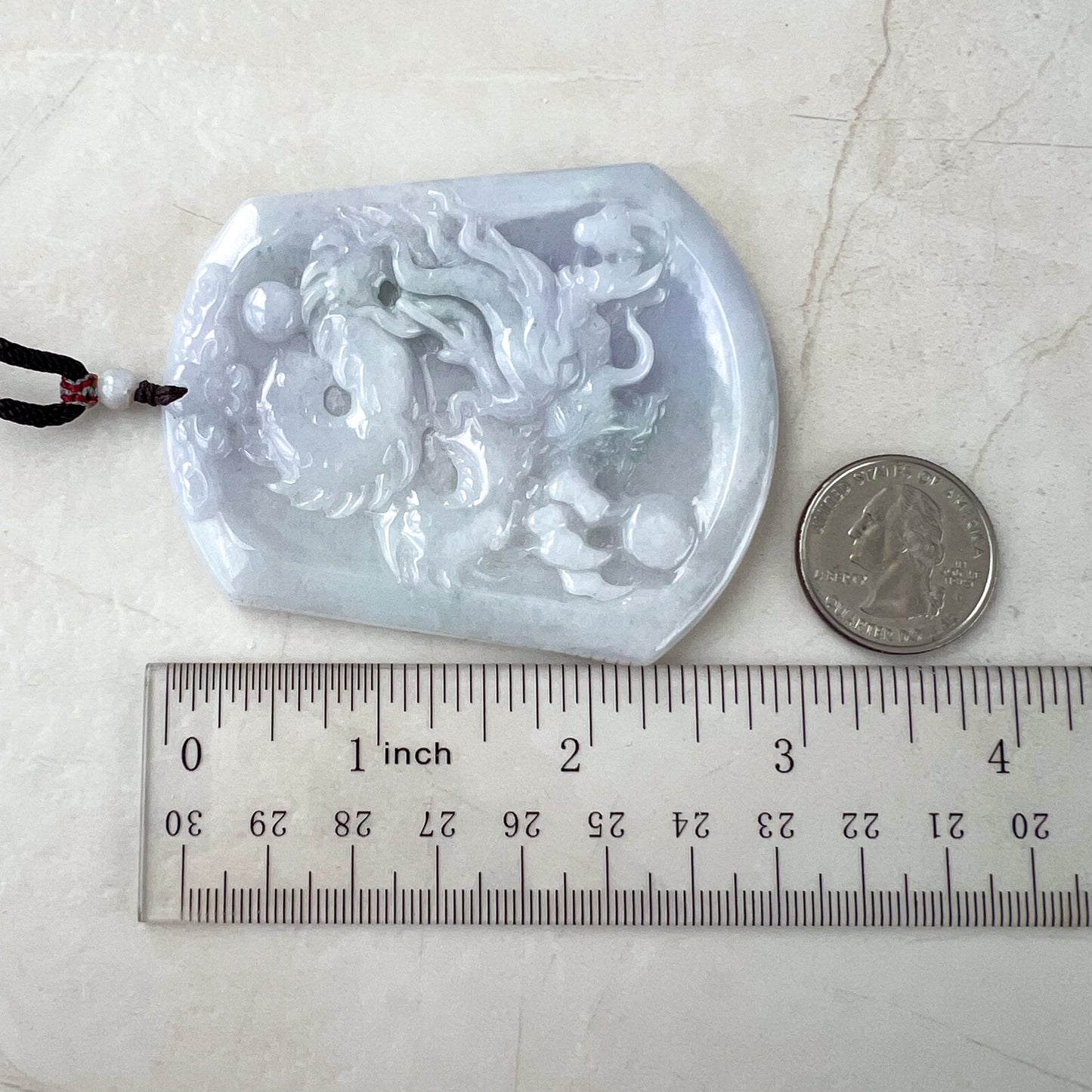 Very Large Jadeite Jade Dragon Zodiac Necklace, YJ-0321-0351438