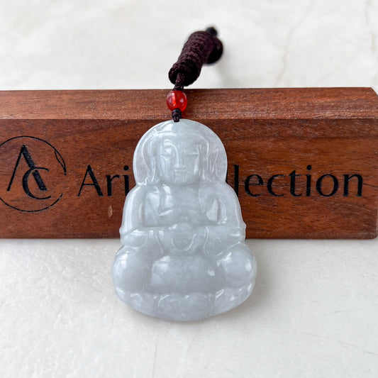 Jadeite Jade Guan Yin Avalokiteshvara Hand Carved Pendant Necklace, YJ-0321-0430165