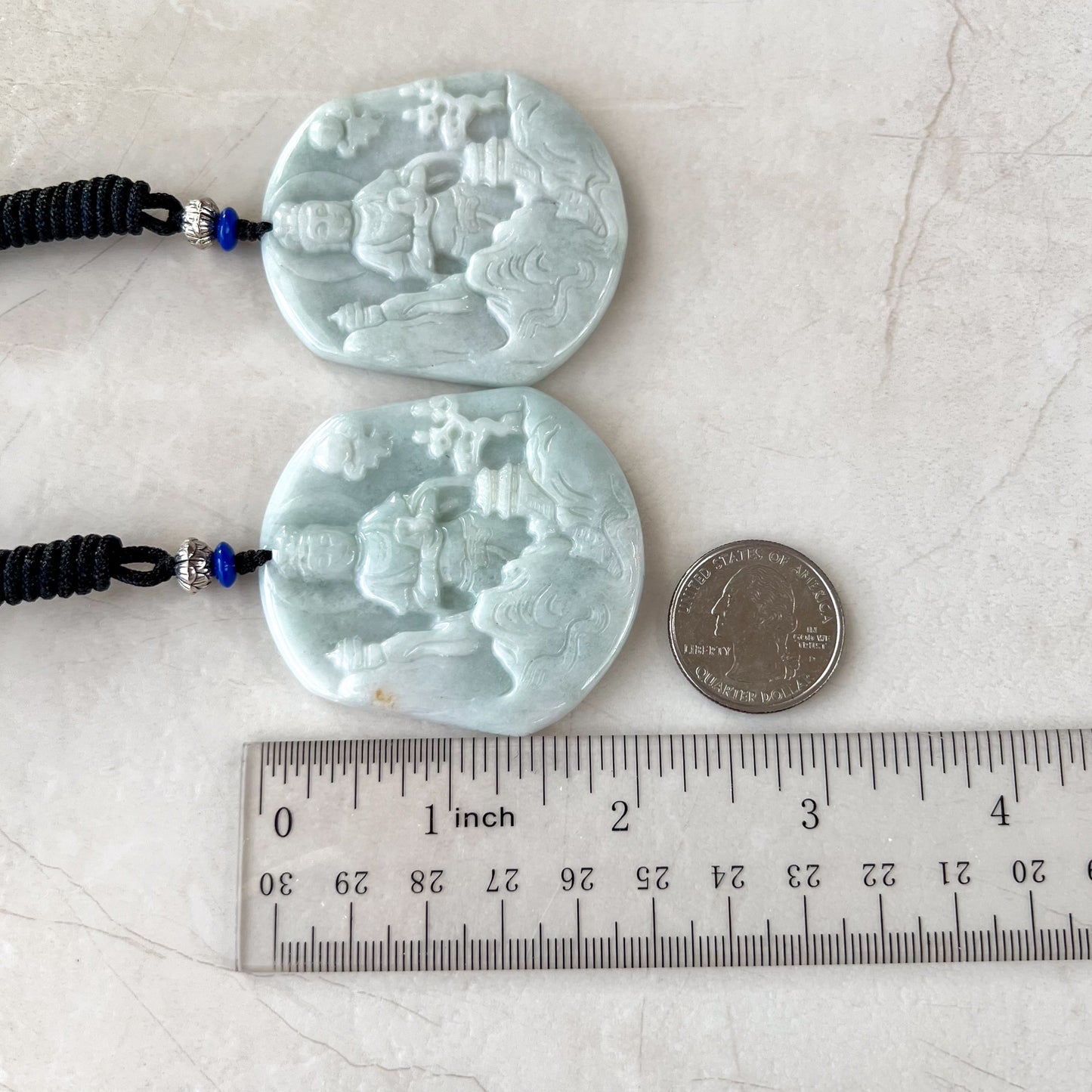 Jadeite Jade Guan Yin Mountain Landscape Avalokiteshvara Hand Carved Pendant Necklace, YJ-0321-0343549