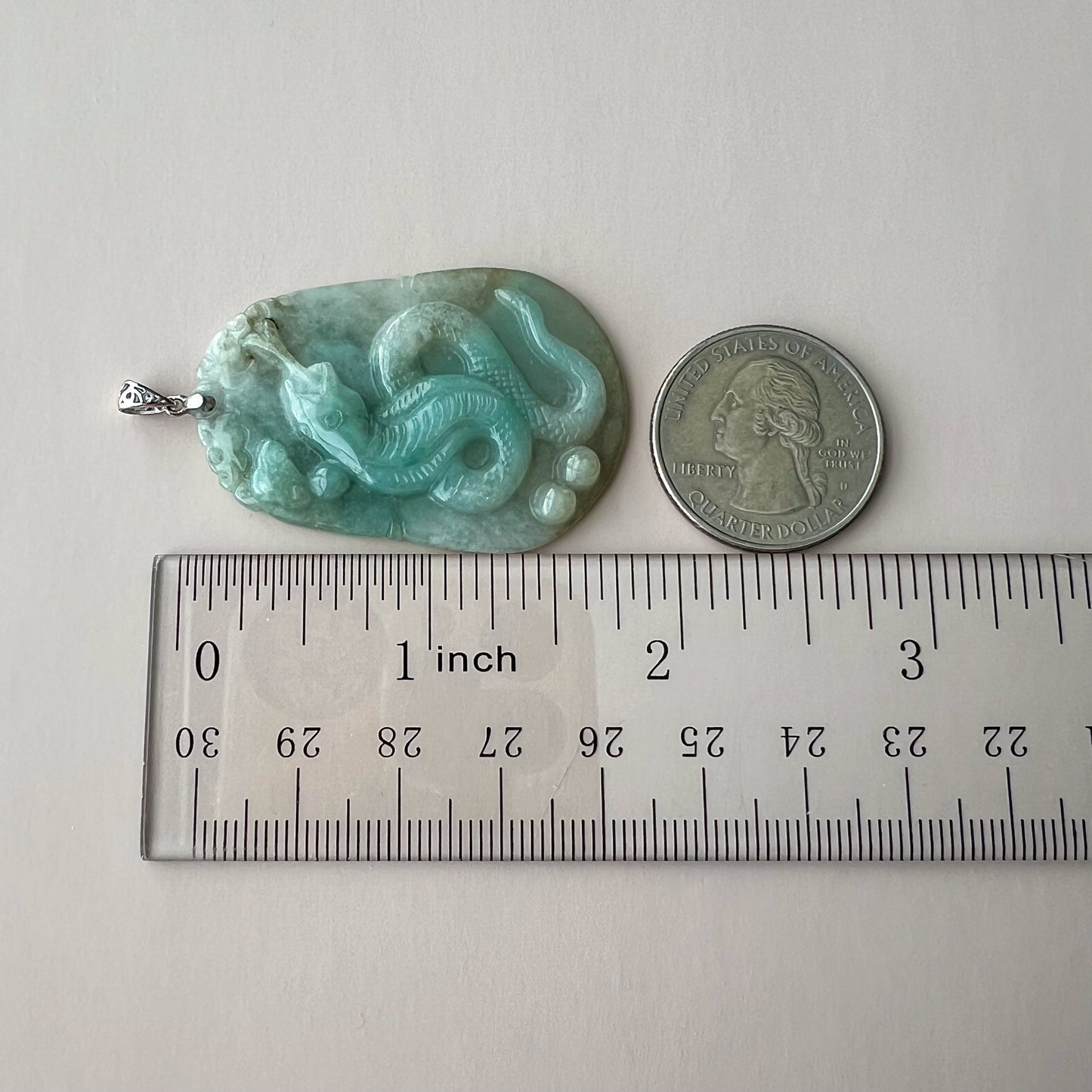 Guardian Snake Jade Pendant with Sterling Silver Bail, Jadeite Jade Snake Chinese Zodiac Carved Pendant Necklace, NVN-0424-1749423233
