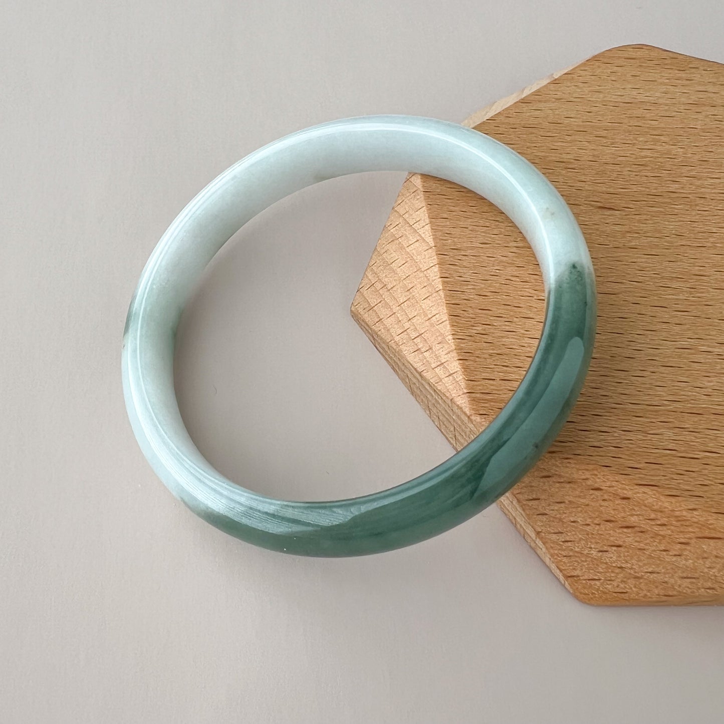 55.8 mm Green Burmese Type A Jadeite Jade Bangle