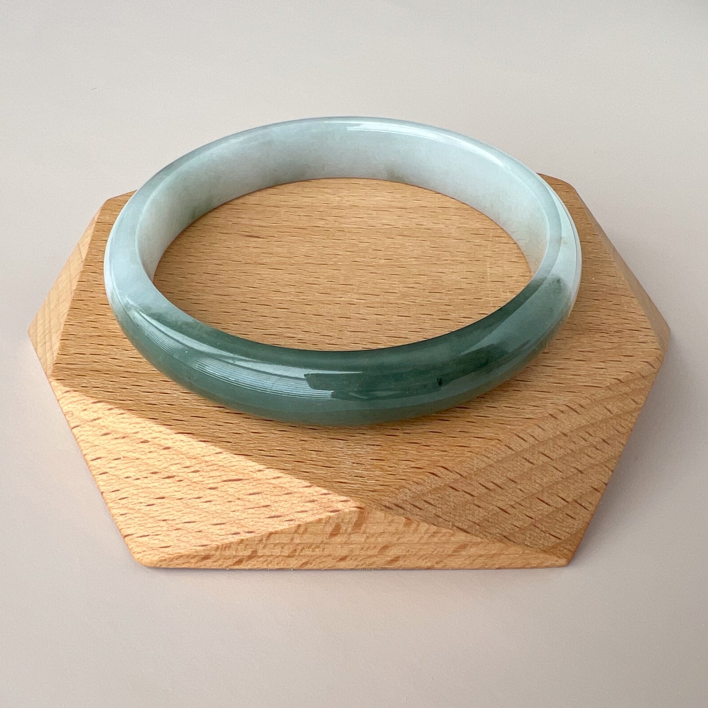 55.8 mm Green Burmese Type A Jadeite Jade Bangle