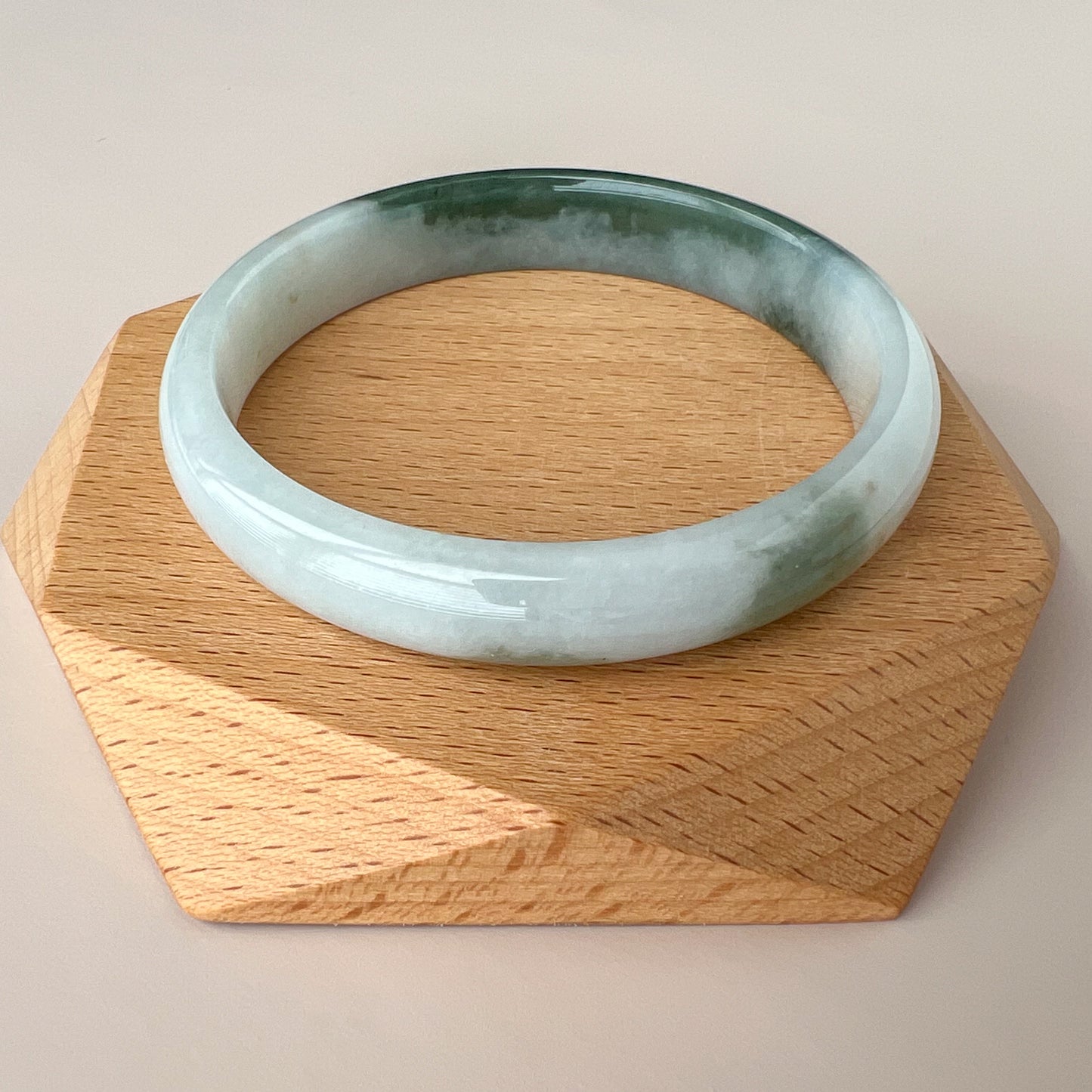 55.8 mm Green Burmese Type A Jadeite Jade Bangle