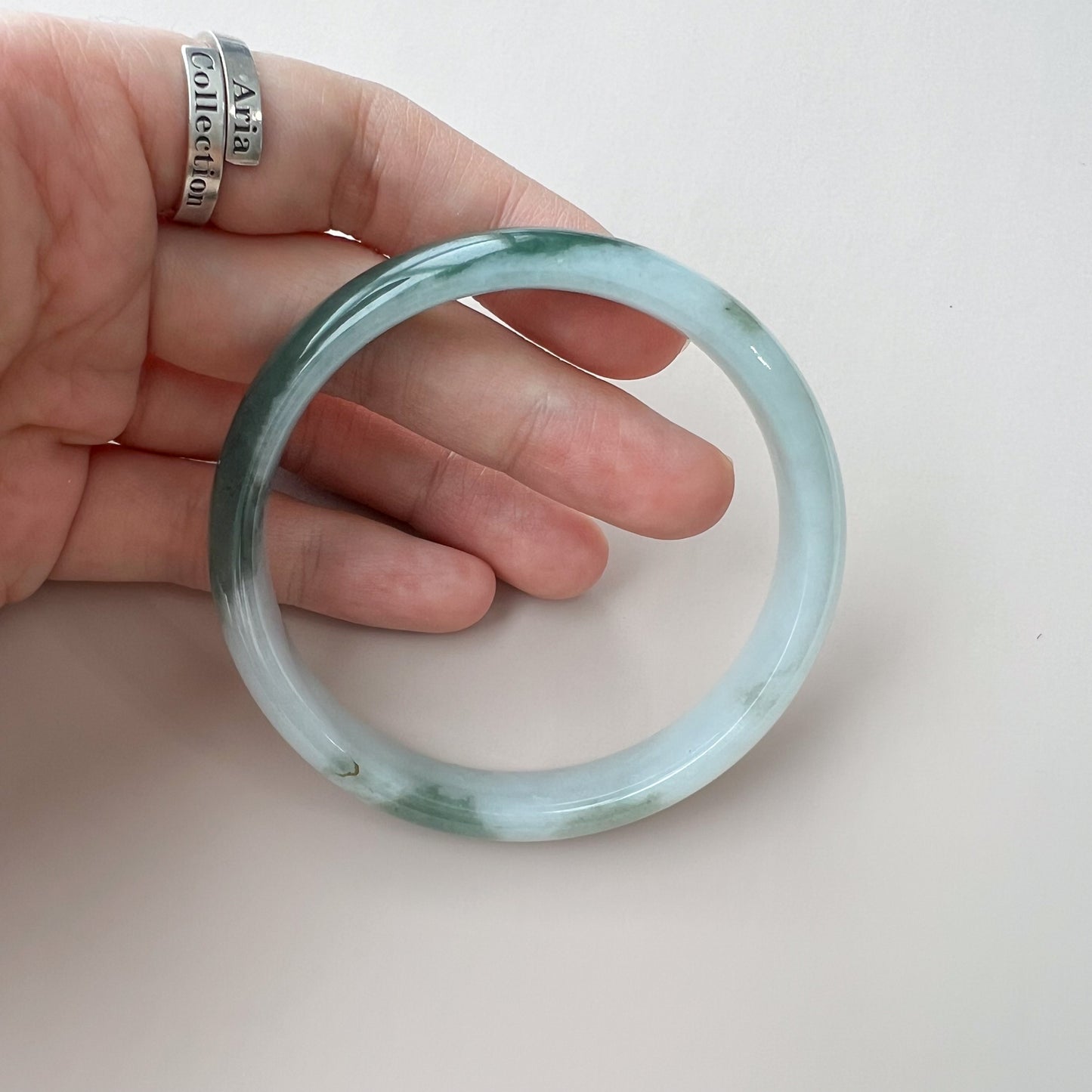 55.8 mm Green Burmese Type A Jadeite Jade Bangle