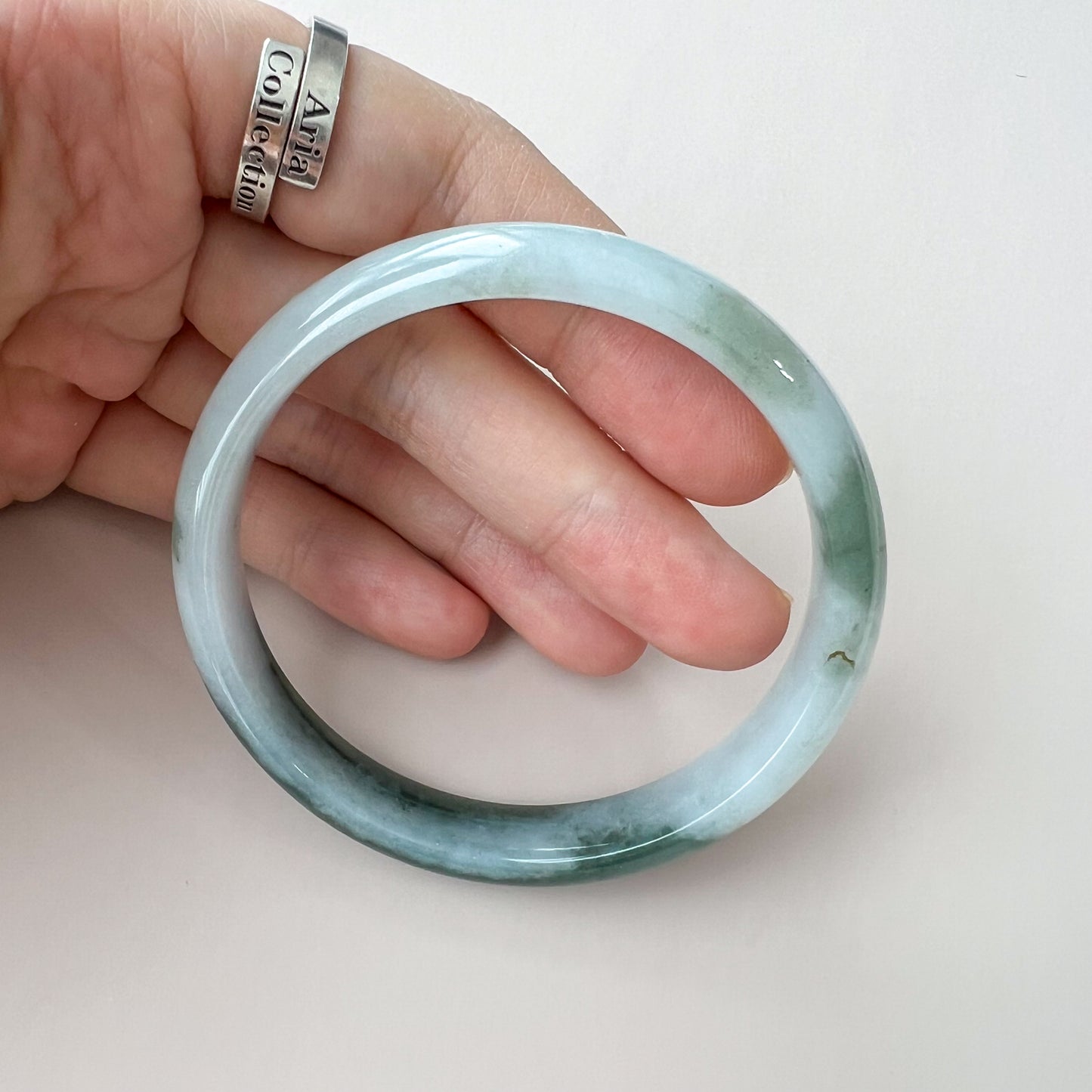 55.8 mm Green Burmese Type A Jadeite Jade Bangle