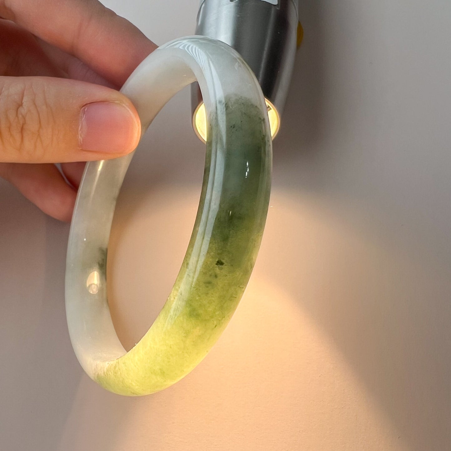 55.8 mm Green Burmese Type A Jadeite Jade Bangle