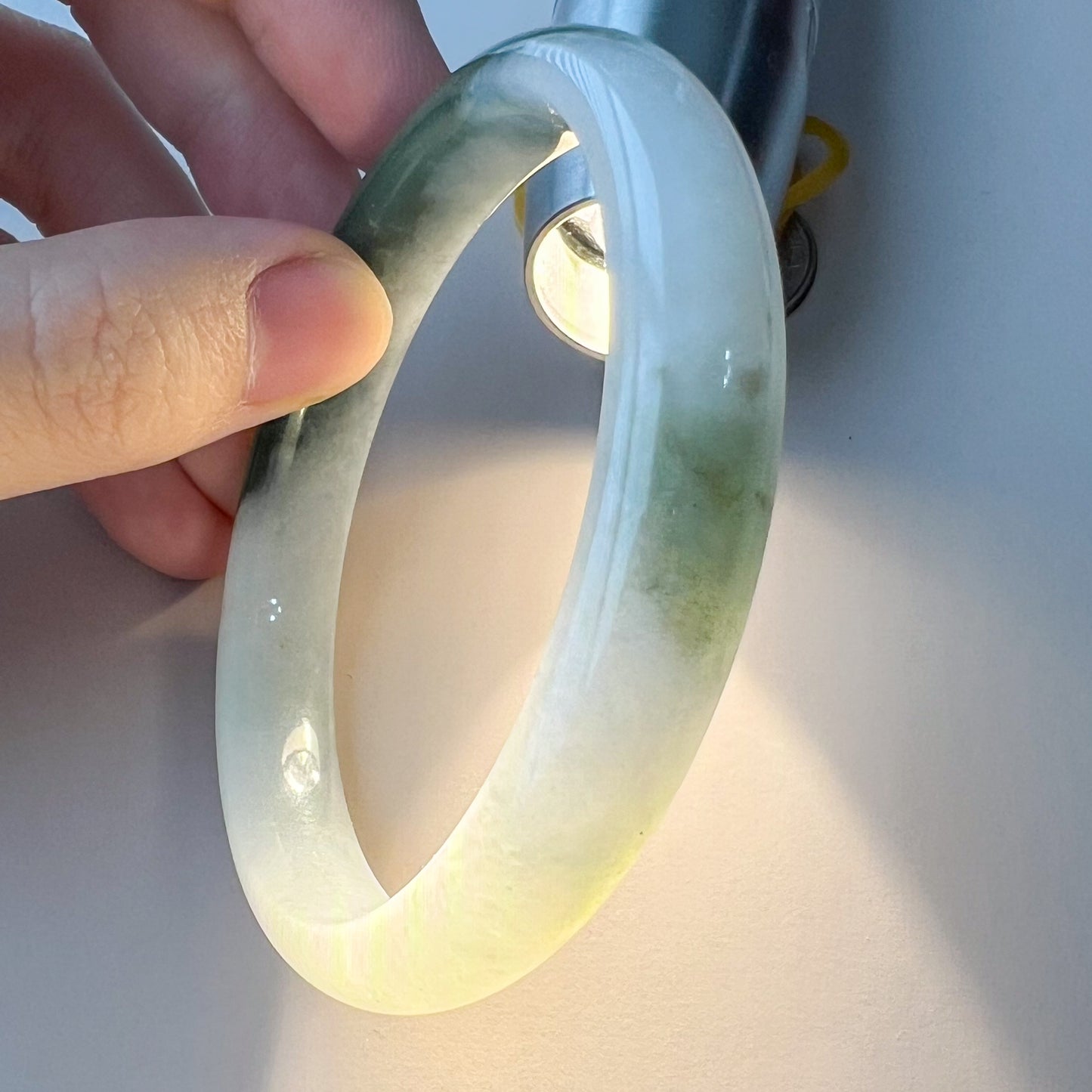 55.8 mm Green Burmese Type A Jadeite Jade Bangle