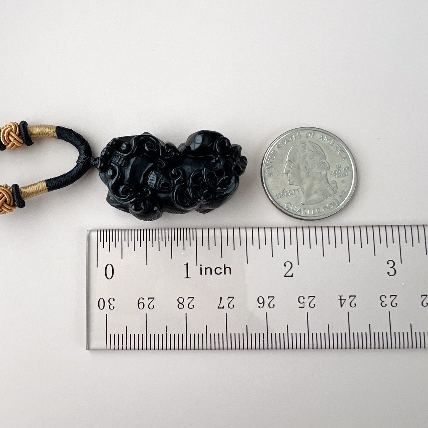 Black Obsidian Dragon Pixiu Pi Xiu, 貔貅, Carved Pendant Necklace, YW-0110-1646454234