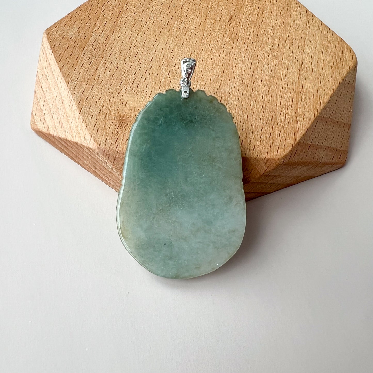 Guardian Tiger Jade Pendant with Sterling Silver Bail, Jadeite Jade Tiger Chinese Zodiac Carved Pendant Necklace, NVN-0424-1748141529