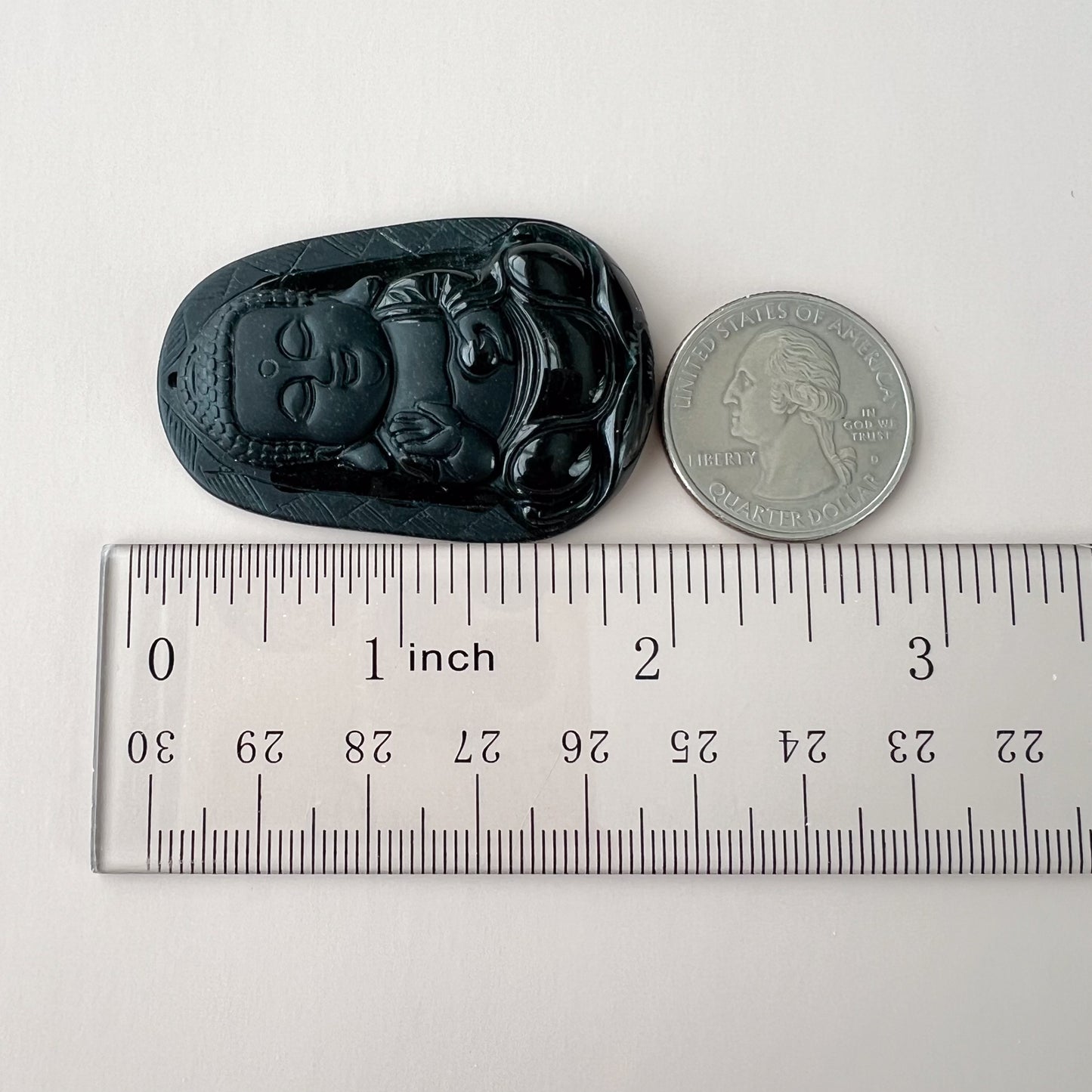 Black Jadeite Jade Omphacite Baby Buddha Necklace, LGG-1221-1646854463