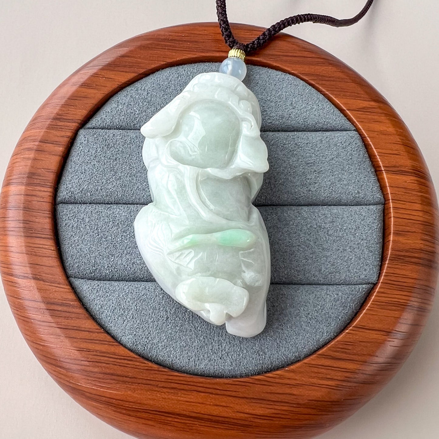 Large Pixiu Pi Xiu Dragon Jadeite Jade Carved Pendant