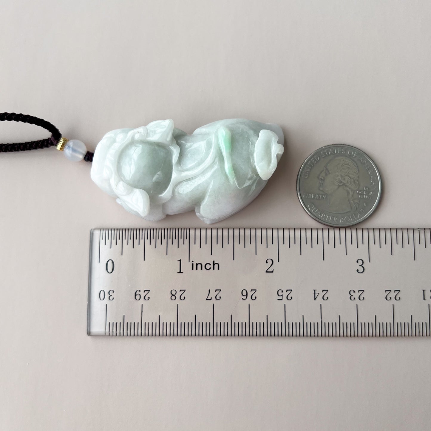 Large Pixiu Pi Xiu Dragon Jadeite Jade Carved Pendant