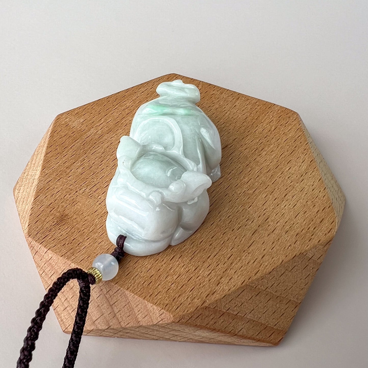 Large Pixiu Pi Xiu Dragon Jadeite Jade Carved Pendant