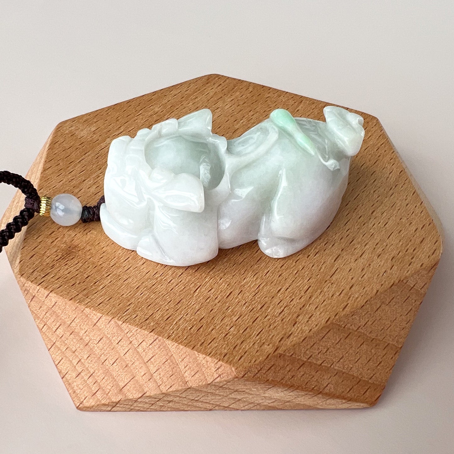 Large Pixiu Pi Xiu Dragon Jadeite Jade Carved Pendant