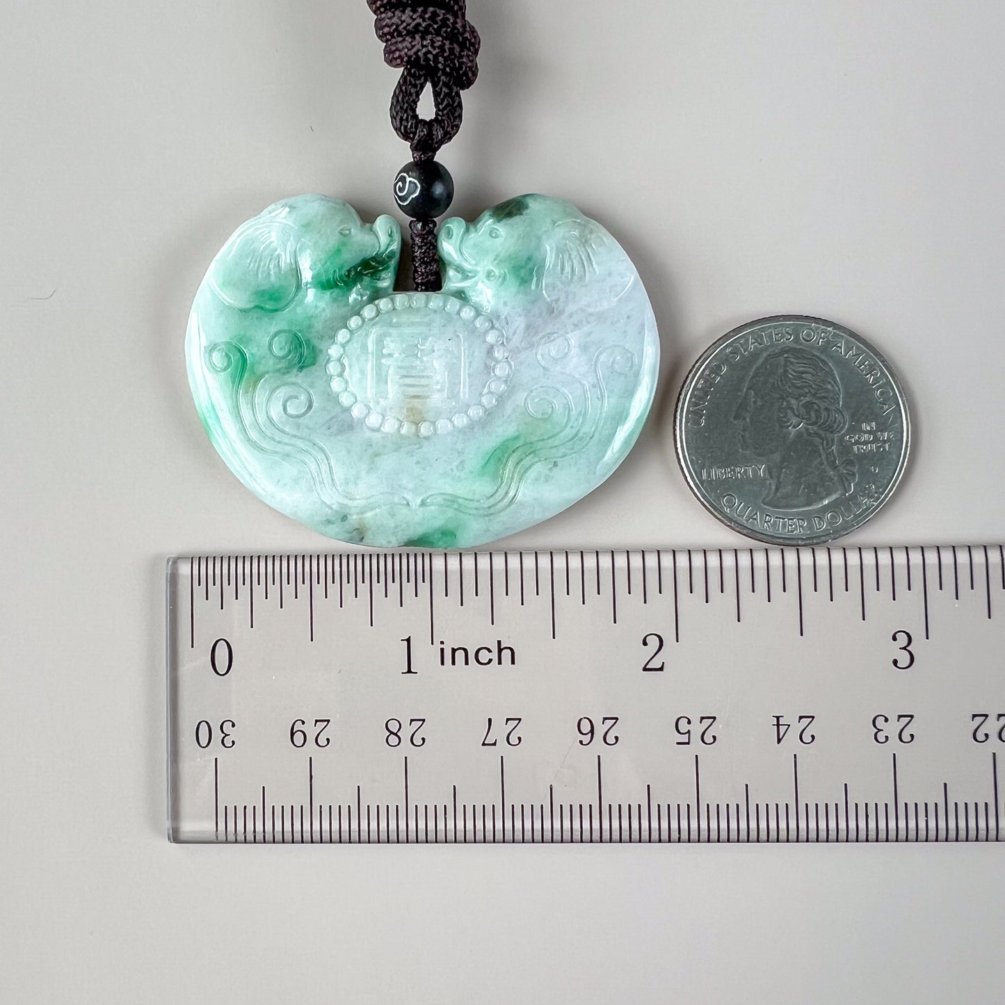 Twin Treasure Boar Pig Zodiac Jade Pendant, Jadeite Jade Pendant, YJ-0522-0395581