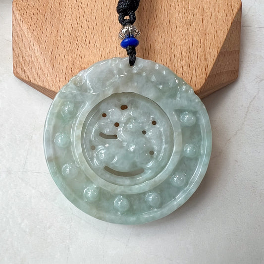 Jade Qilin Kirin Dragon, 麒麟, Hand Carved Necklace, Jade Necklace, Jade Pendant, YJ-0321-0467112