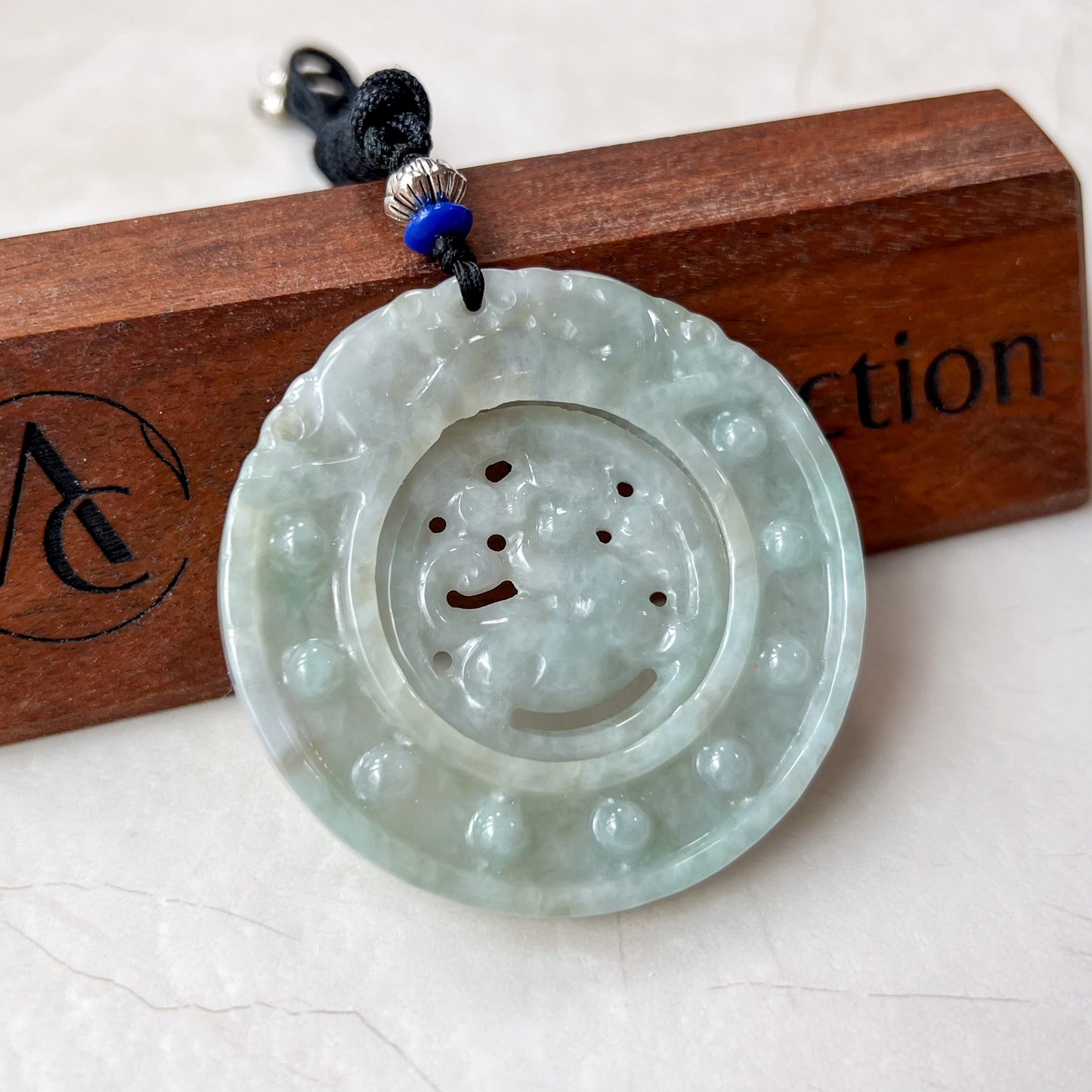 Jade Qilin Kirin Dragon, 麒麟, Hand Carved Necklace, Jade Necklace, Jade Pendant, YJ-0321-0467112