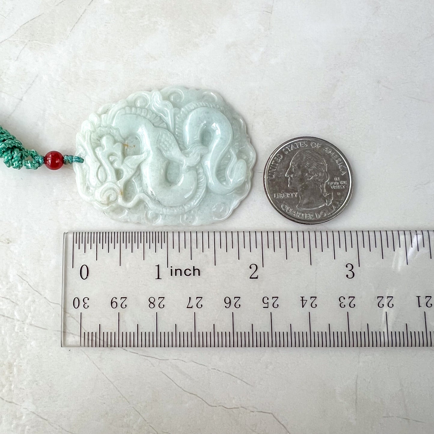 Jadeite Jade Dragon Chinese Zodiac Hand Carved Pendant Necklace, YJ-0321-0333032