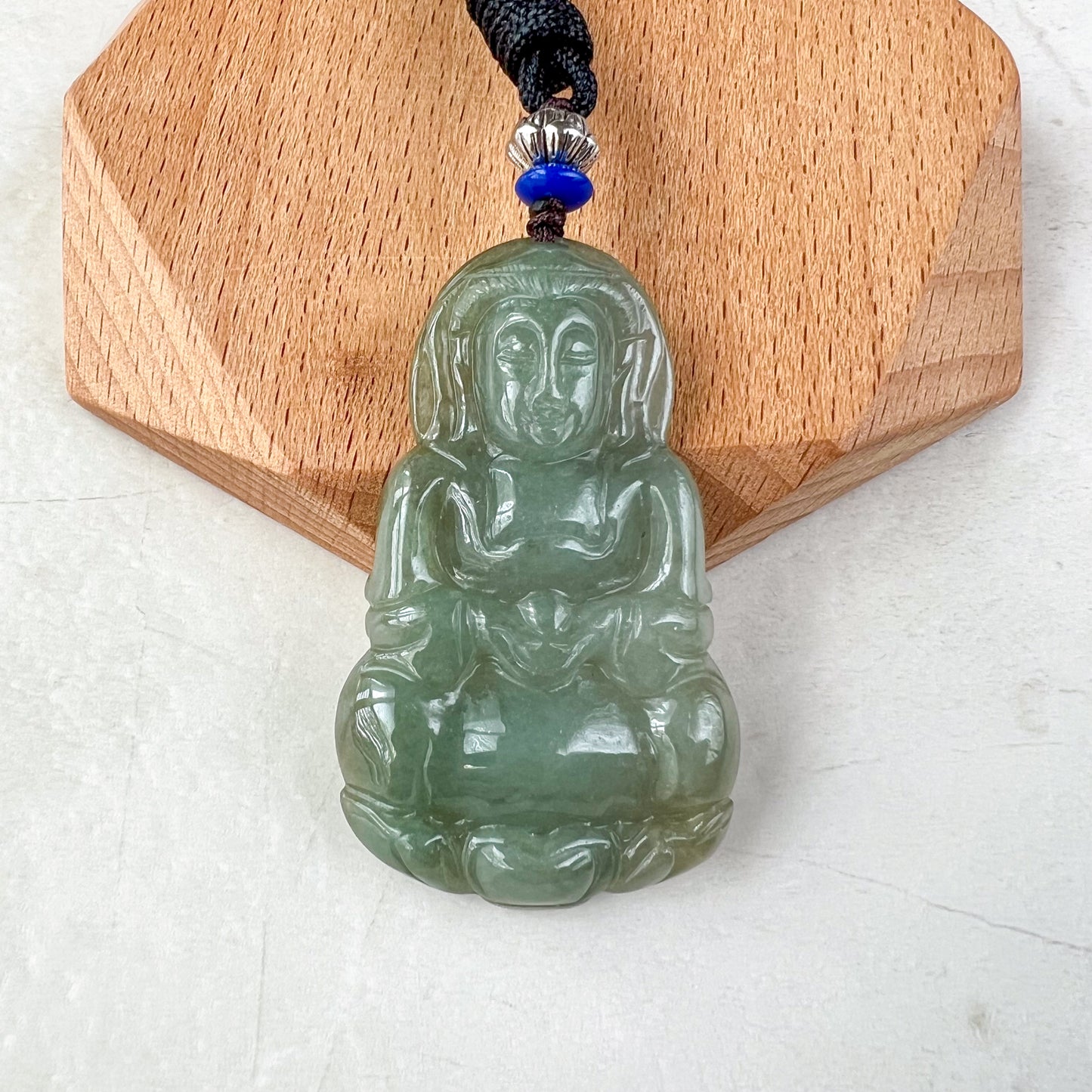 Jadeite Jade Guan Yin Avalokiteshvara Hand Carved Pendant Necklace, Quan Am, YJ-0321-0468565