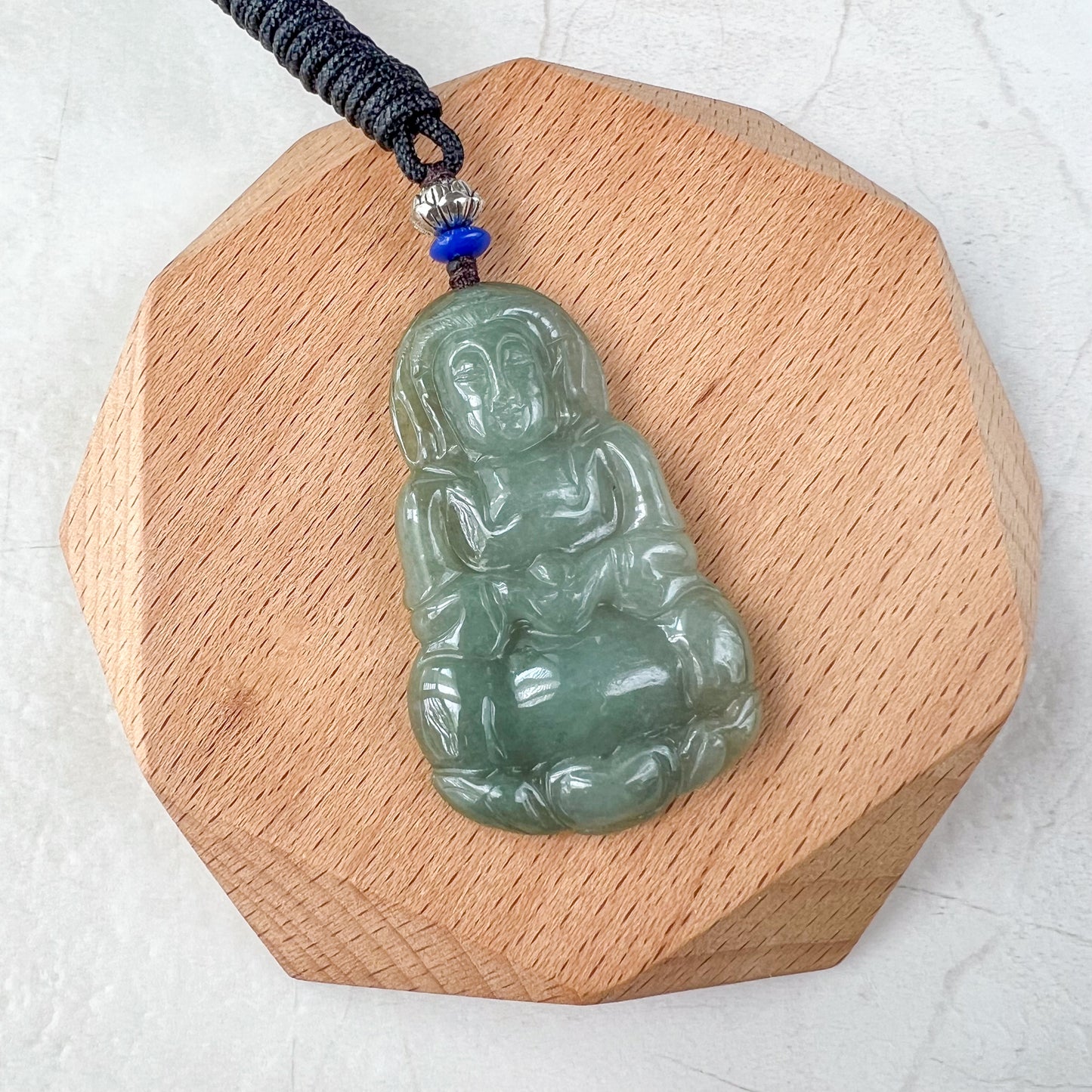 Jadeite Jade Guan Yin Avalokiteshvara Hand Carved Pendant Necklace, Quan Am, YJ-0321-0468565