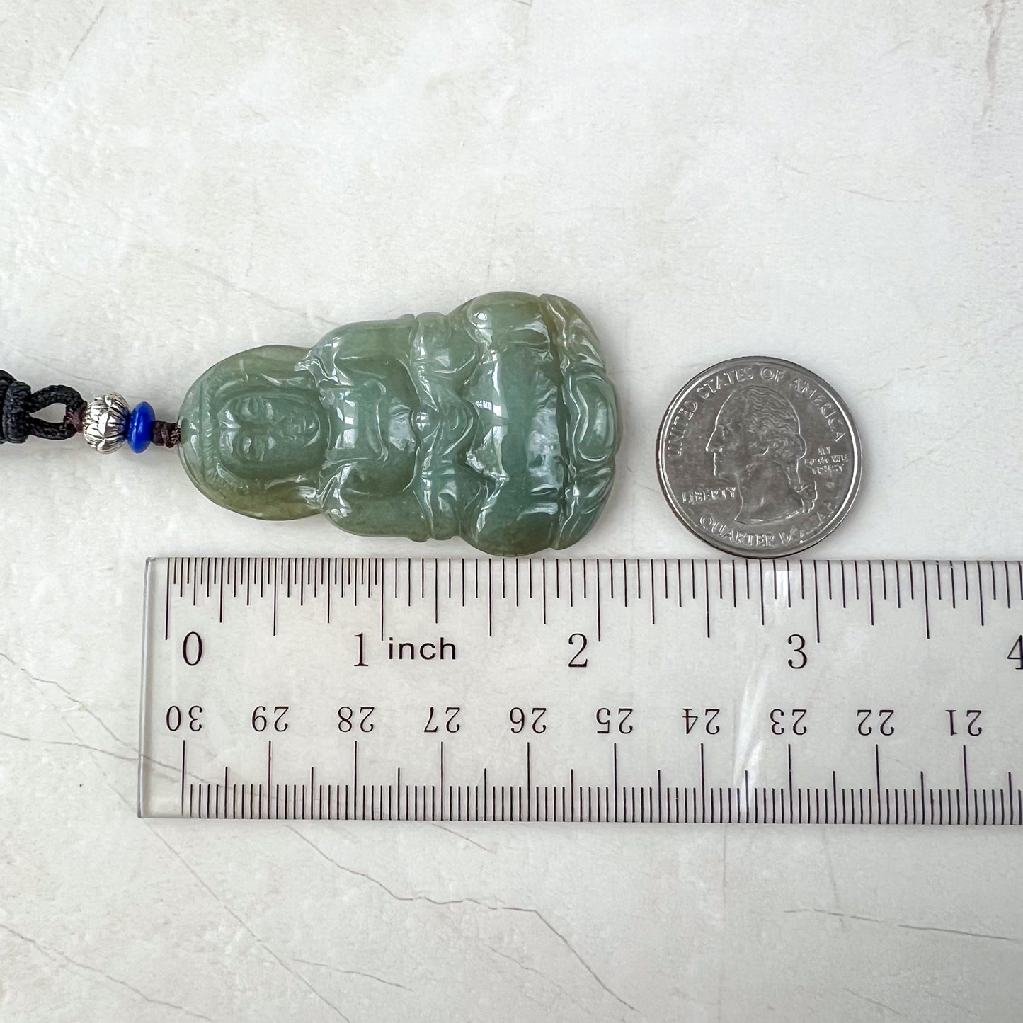 Jadeite Jade Guan Yin Avalokiteshvara Hand Carved Pendant Necklace, Quan Am, YJ-0321-0468565