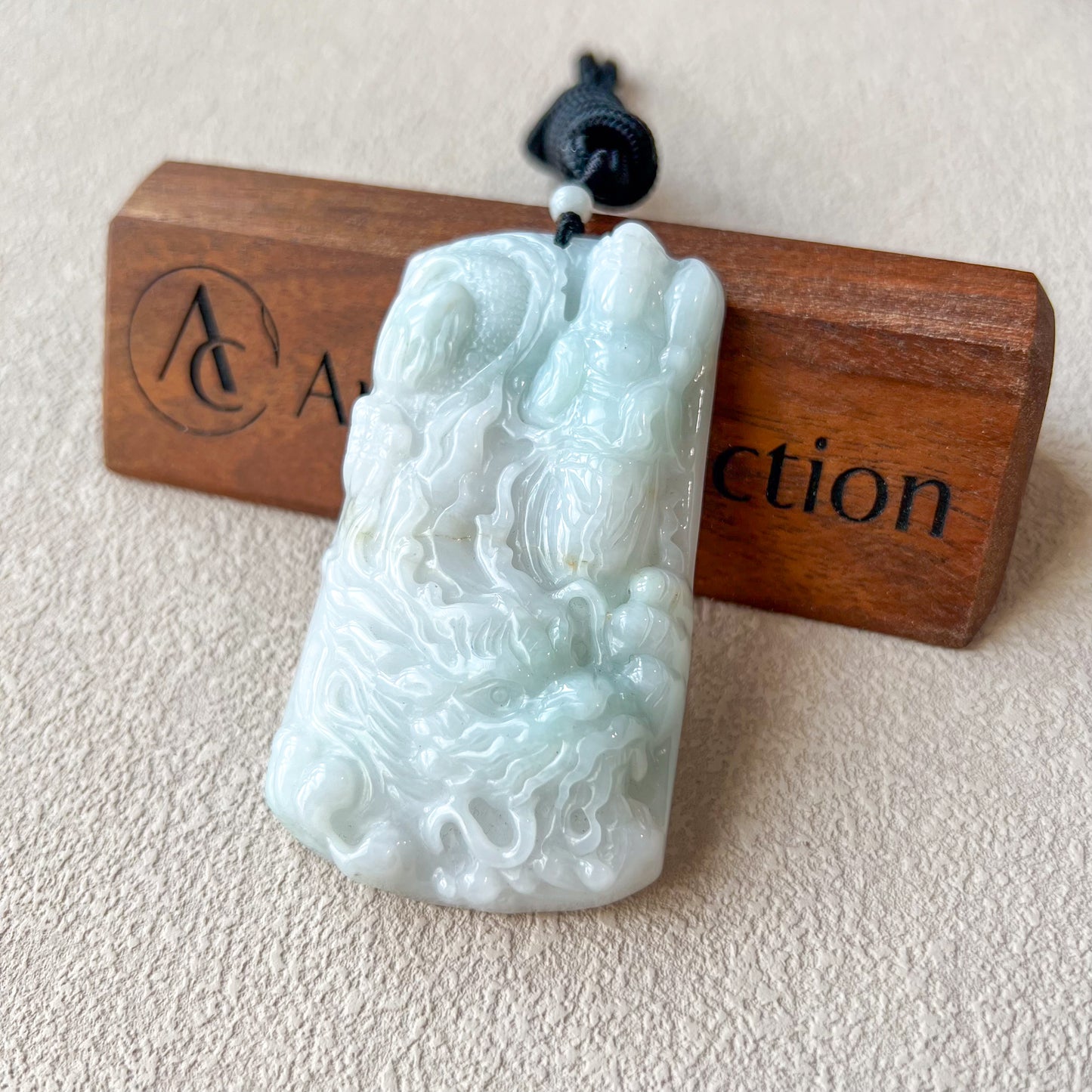 Very Large Jadeite Jade Dragon Protecting Master Necklace, YJ-0321-0361085