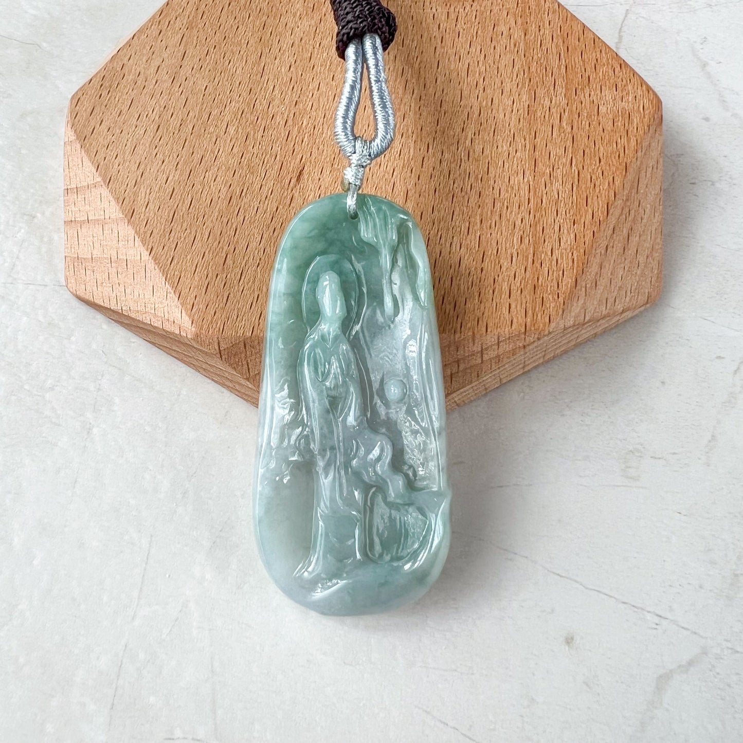 Jadeite Jade Buddha Enlightenment Necklace, YJ-0321-0427445