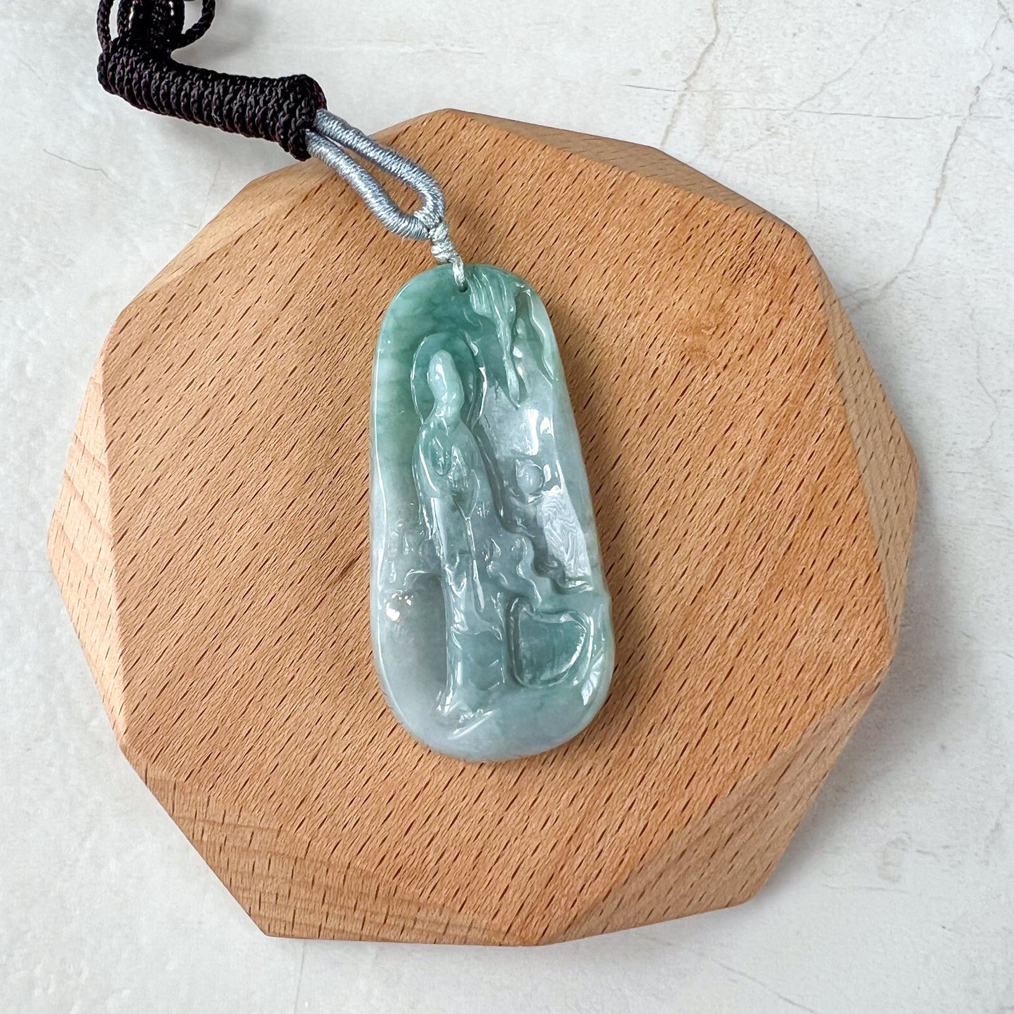 Jadeite Jade Buddha Enlightenment Necklace, YJ-0321-0427445