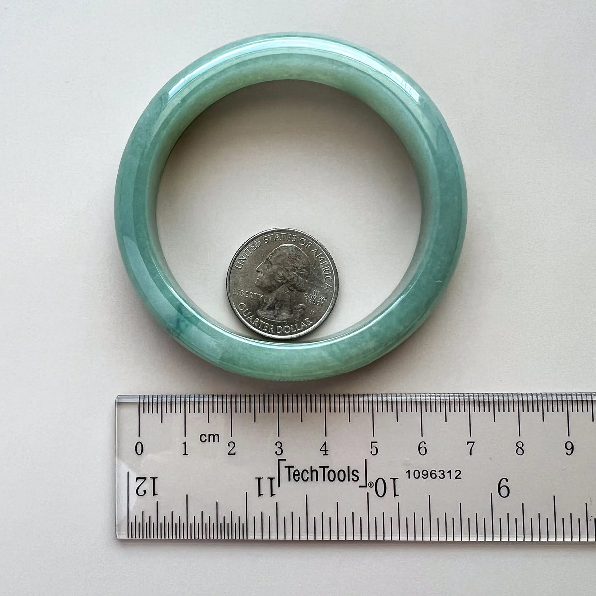 57.2 mm Green Burmese Type A Jadeite Jade Bangle (Classic)