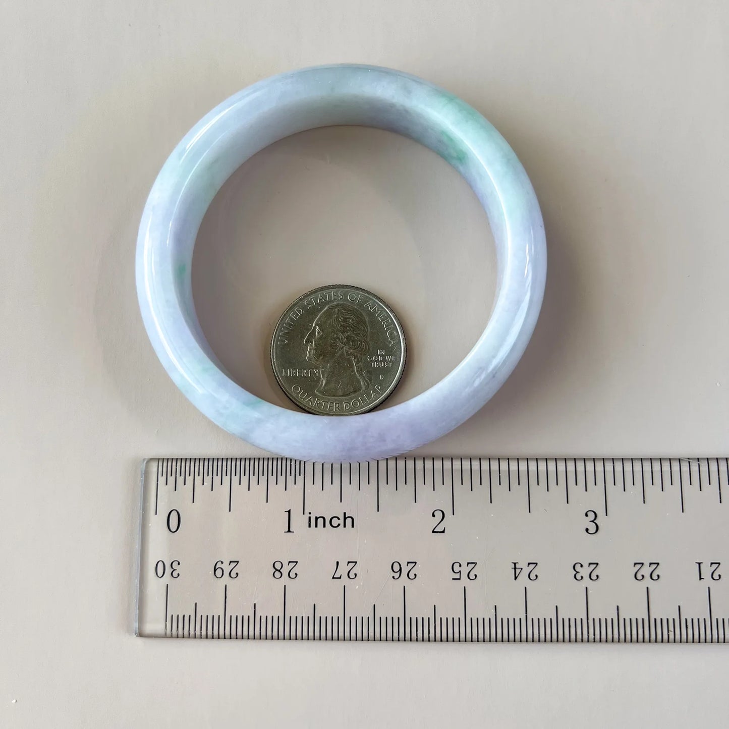 54.5 mm Light Lavender Burmese Type A Jadeite Jade Bangle (Classic)