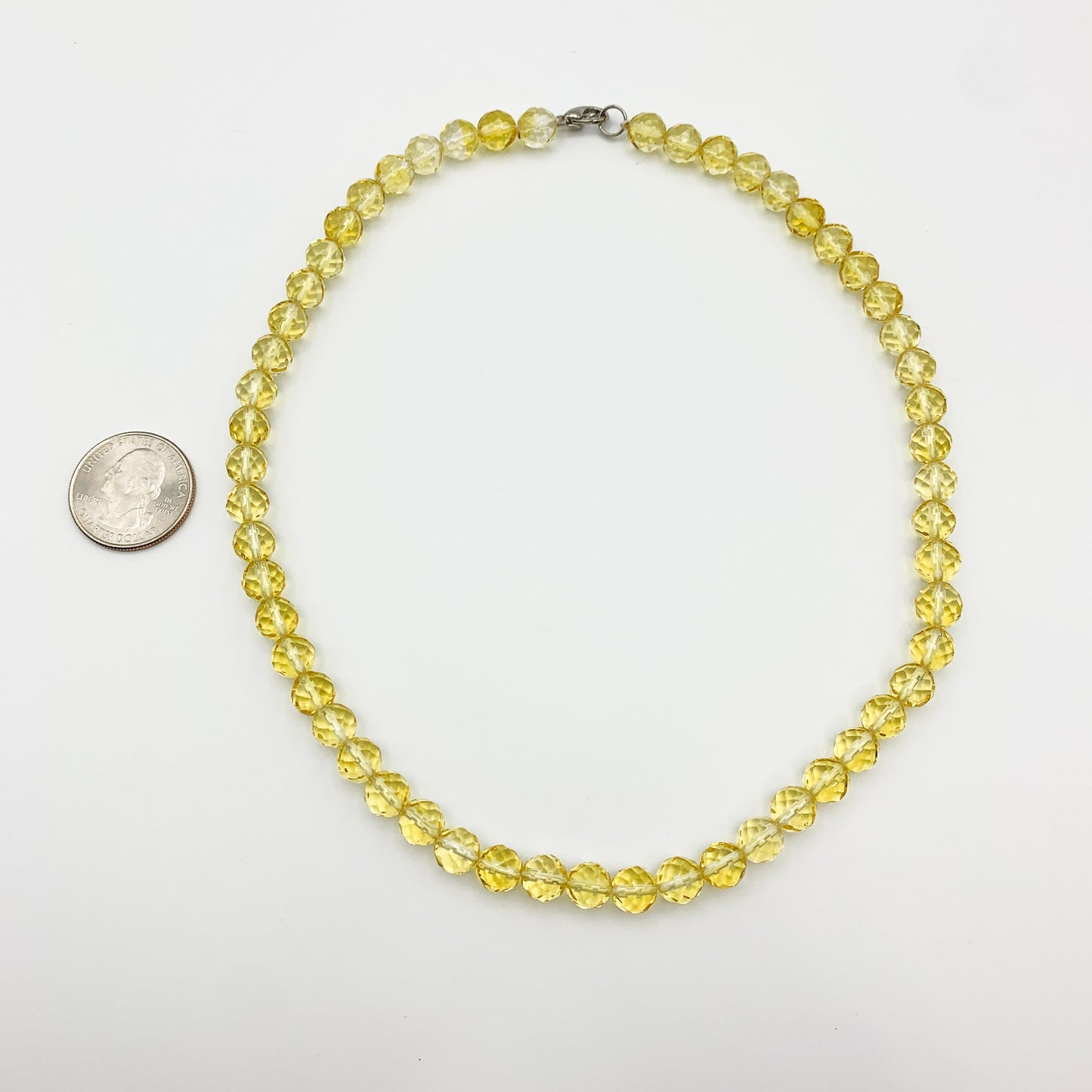 Natural Citrine Clear Quartz High Grade November Birthstone Short 16 inch Necklace, YW-0110-1735771203