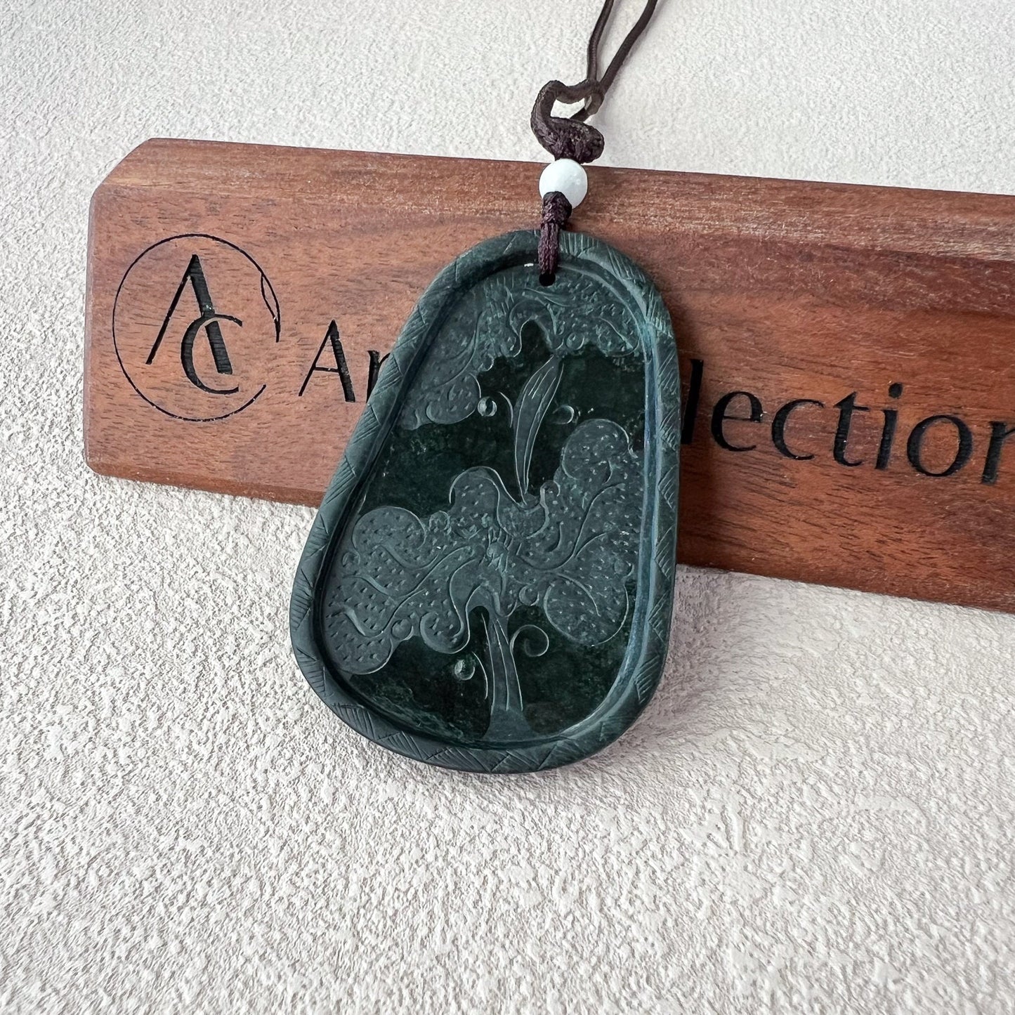 Midnight Black Dragon Pendant, Black Jadeite Jade Dragon Hand Carved Pendant, LGG-1122-1715196624