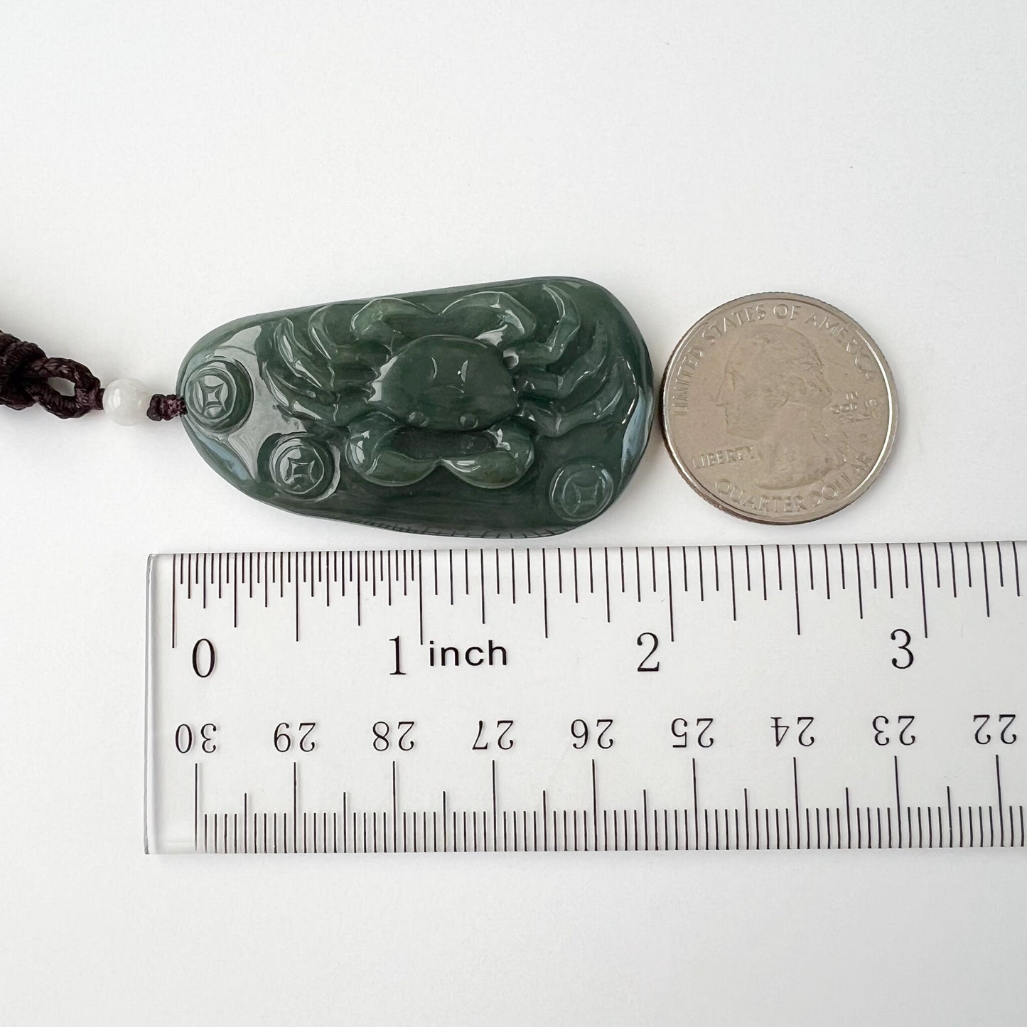 Prosperity Crab Pendant, Green Jadeite Jade Hand Carved Jade Pendant, Zodiac Cancer Pendant, YJ-0522-0371845