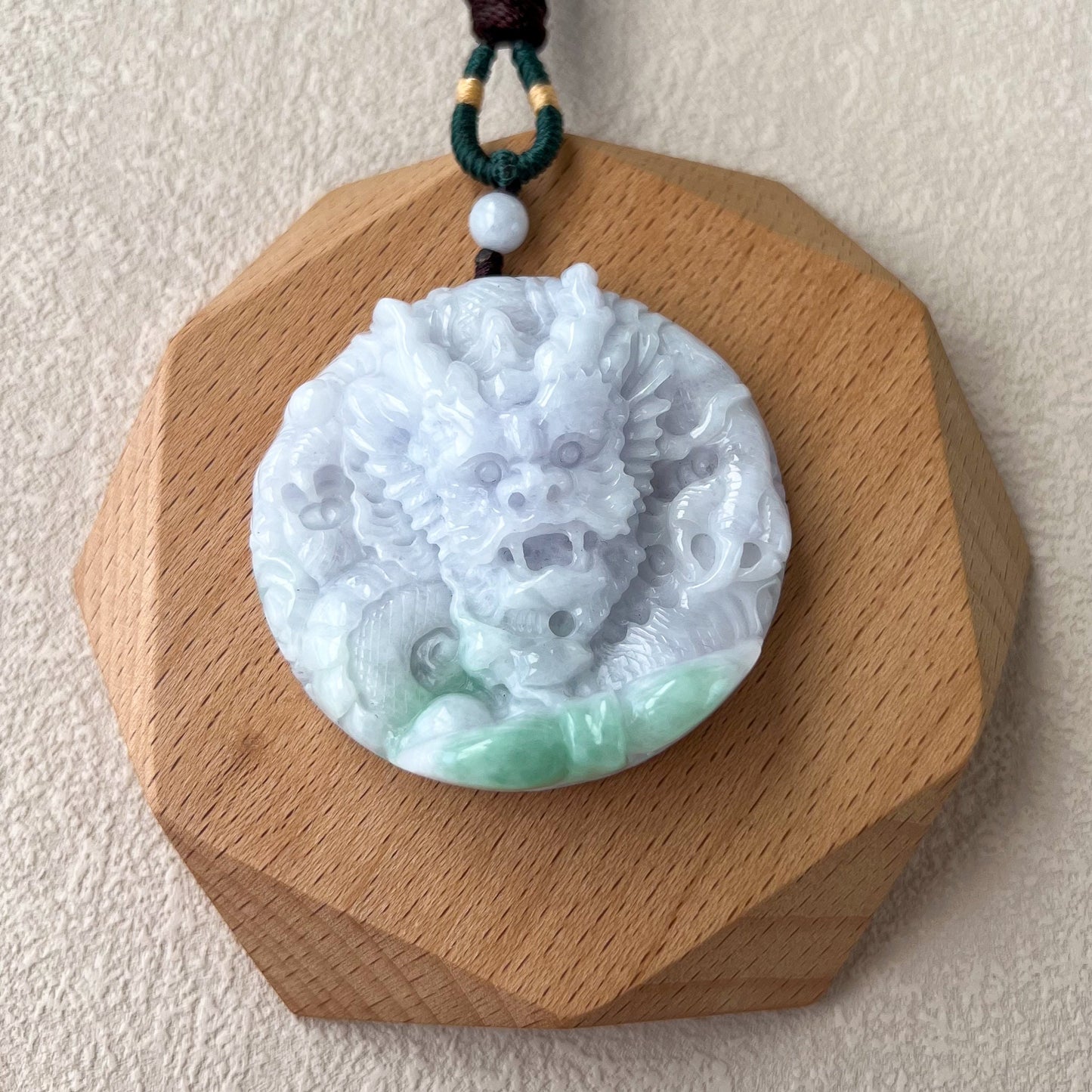 Dragon's Fury Jade Pendant, Hand Carved Pendant Necklace, ZYF-0222-1718574250