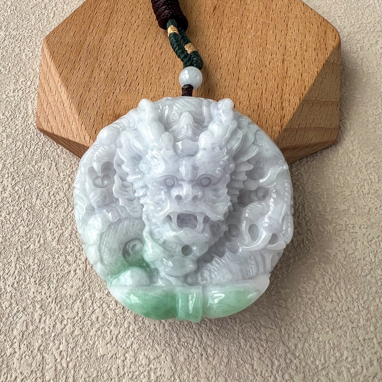 Dragon's Fury Jade Pendant, Hand Carved Pendant Necklace, ZYF-0222-1718574250