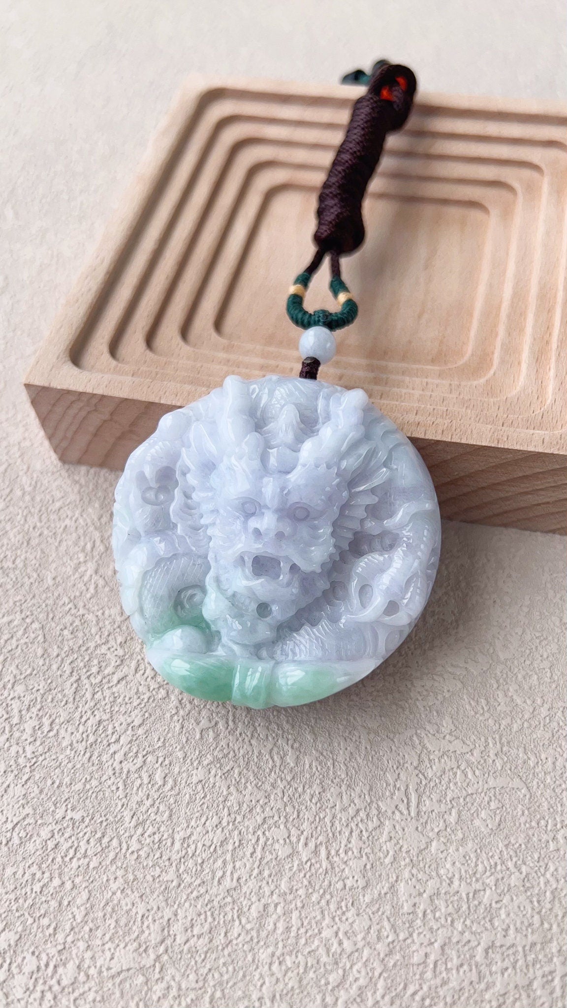 Dragon's Fury Jade Pendant, Hand Carved Pendant Necklace, ZYF-0222-1718574250