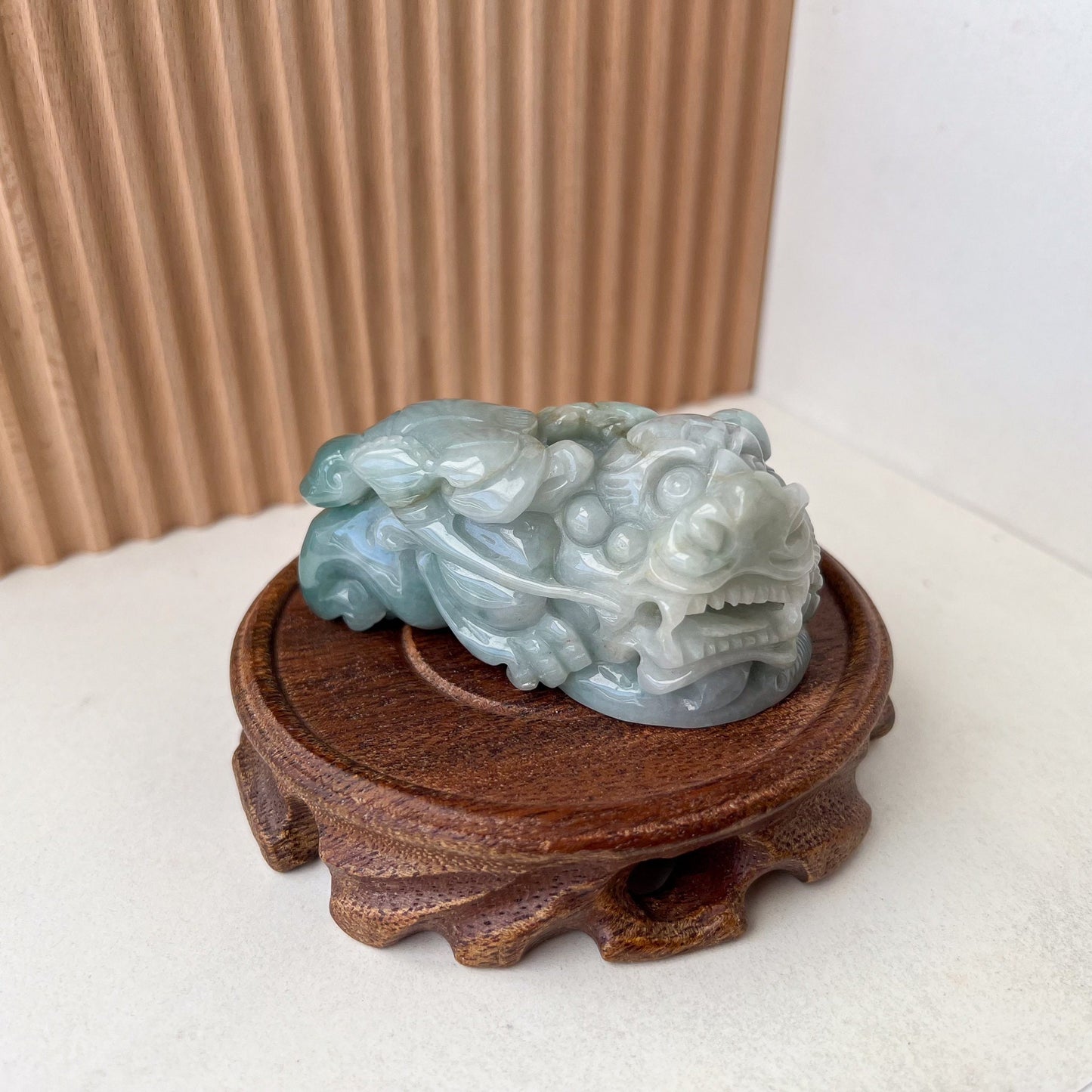 Guardian of Prosperity Pi Xiu Figurine, Jadeite Jade Pixiu Hand Carved Statue, 貔貅 Figurine, Display, Decoration, YJ-1221-0291191