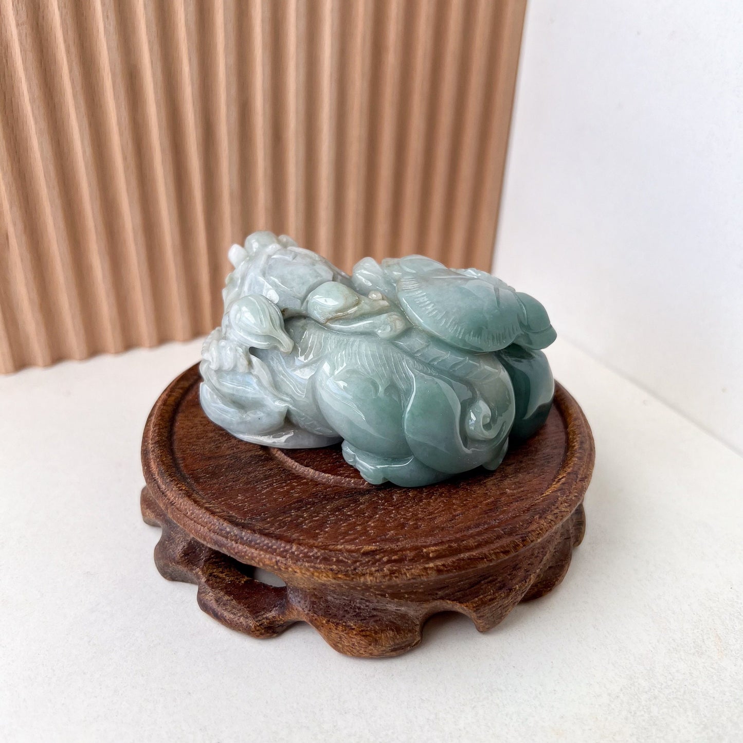 Guardian of Prosperity Pi Xiu Figurine, Jadeite Jade Pixiu Hand Carved Statue, 貔貅 Figurine, Display, Decoration, YJ-1221-0291191