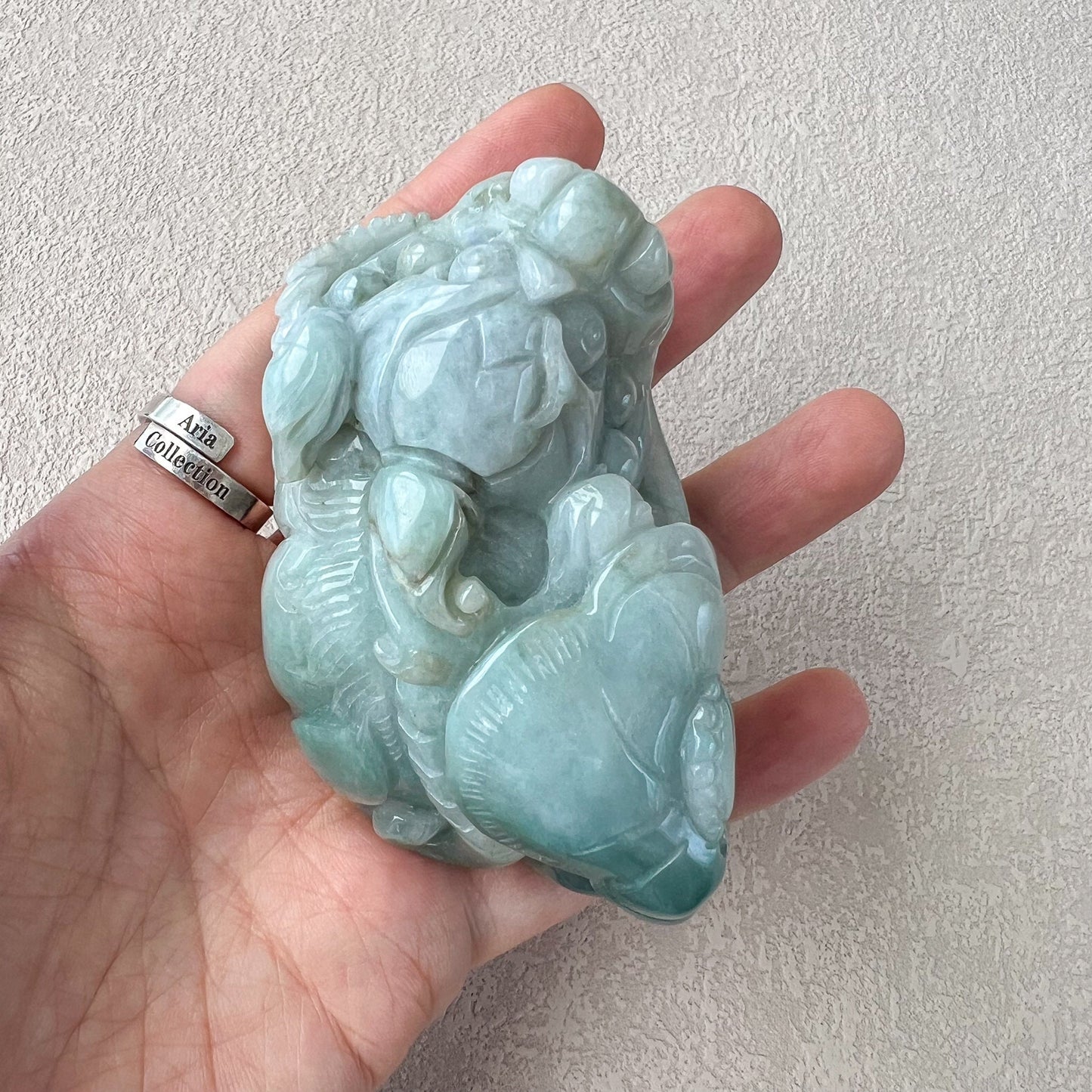 Guardian of Prosperity Pi Xiu Figurine, Jadeite Jade Pixiu Hand Carved Statue, 貔貅 Figurine, Display, Decoration, YJ-1221-0291191