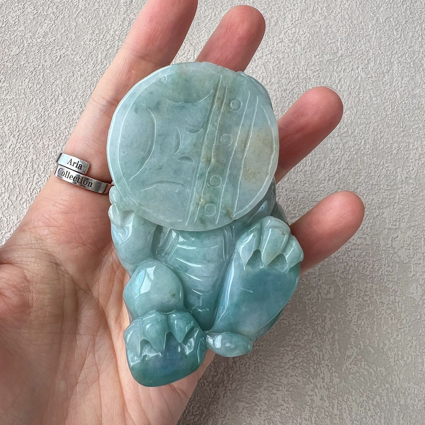 Guardian of Prosperity Pi Xiu Figurine, Jadeite Jade Pixiu Hand Carved Statue, 貔貅 Figurine, Display, Decoration, YJ-1221-0291191